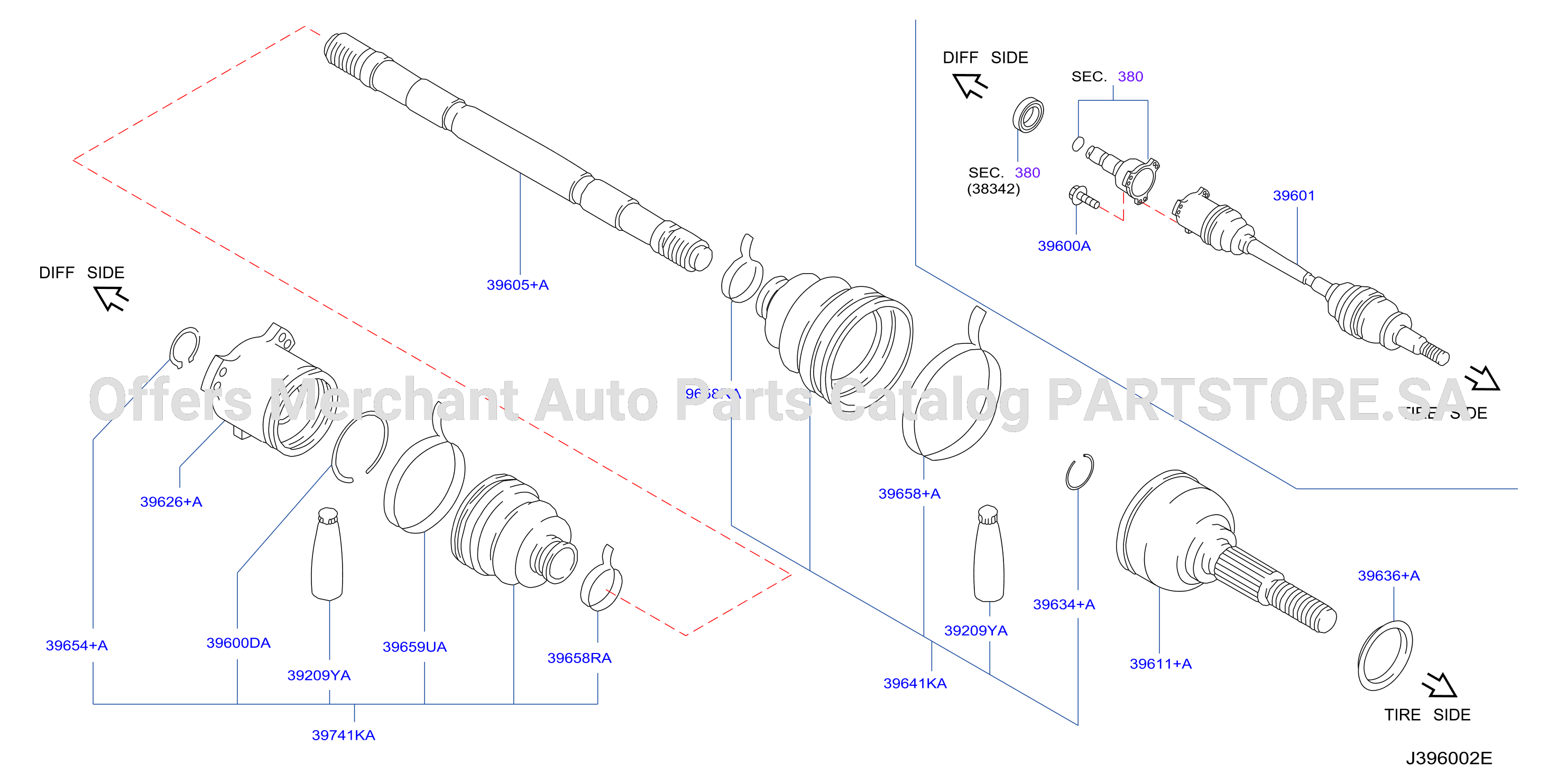 Rear Drive Shaft Lh Side