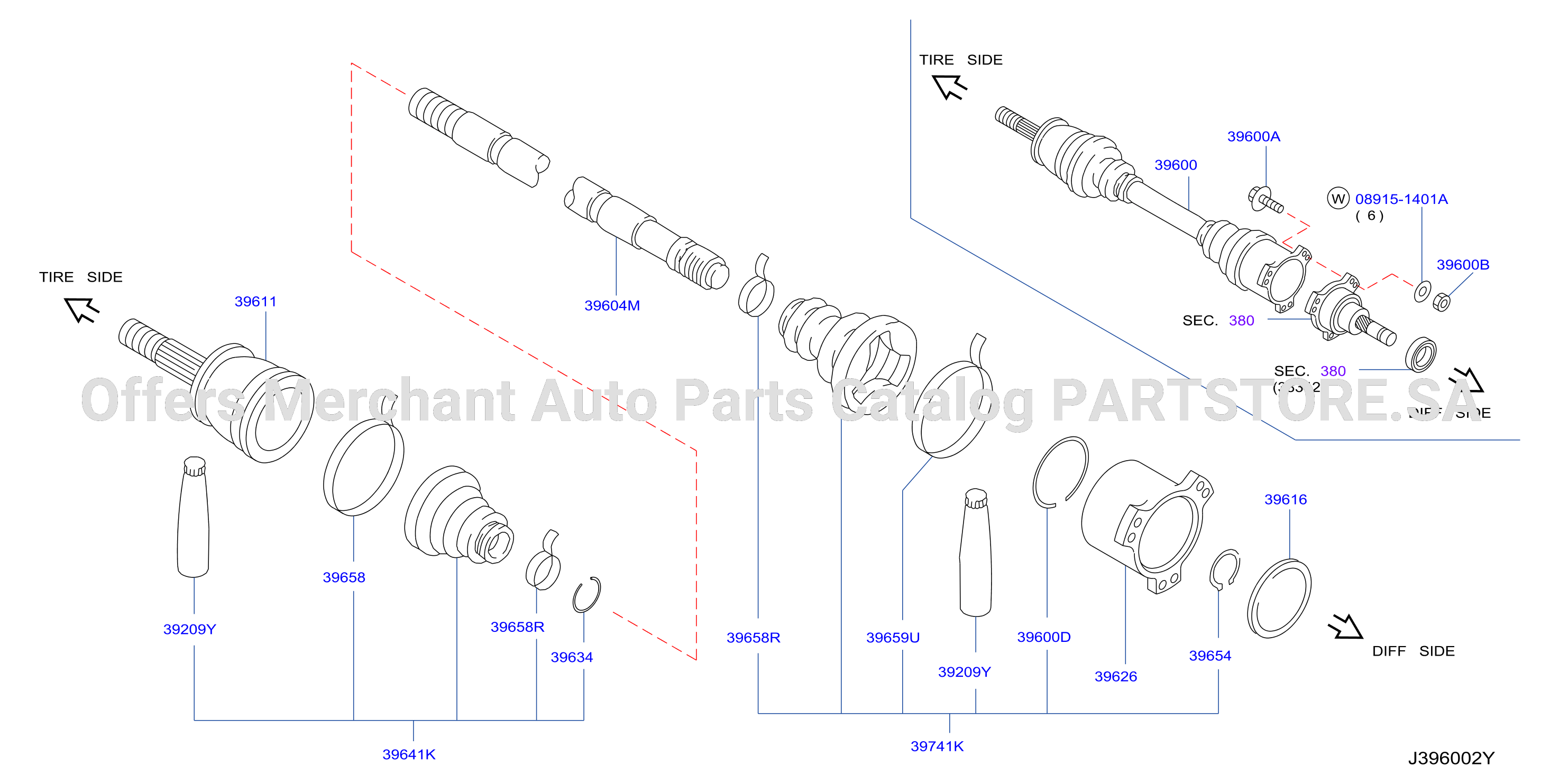Rear Drive Shaft Rh Side