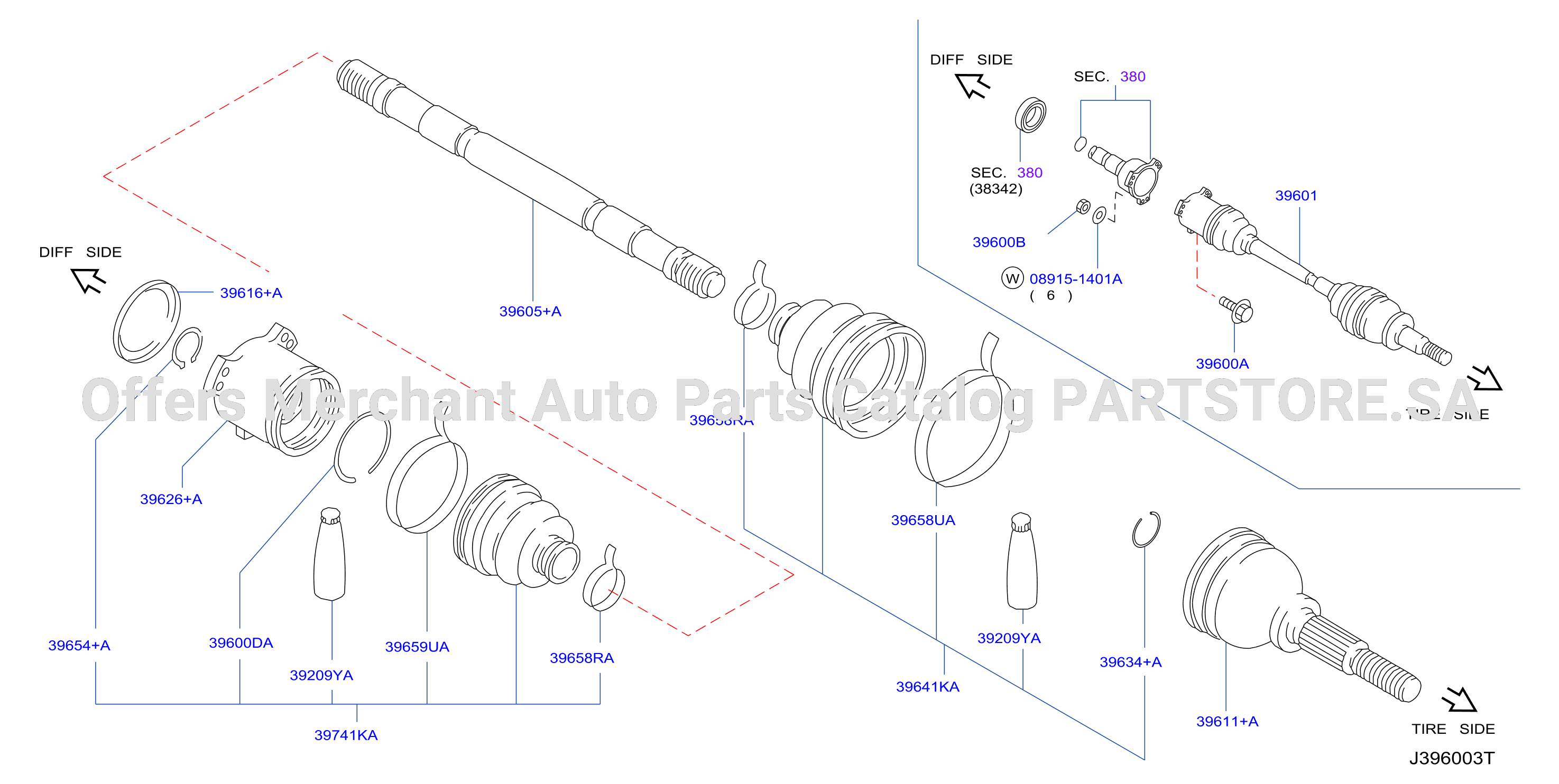 Rear Drive Shaft Lh Side