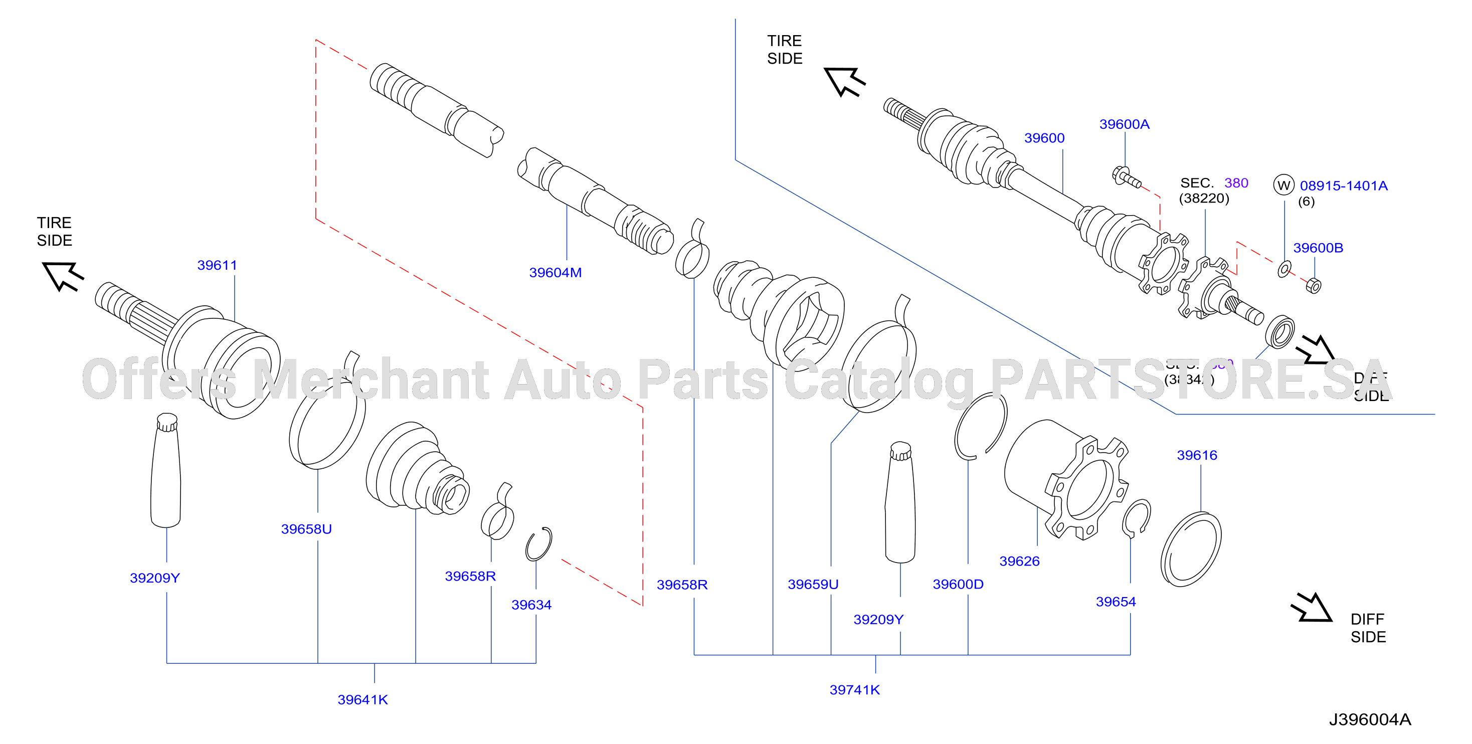Rear Drive Shaft Rh Side