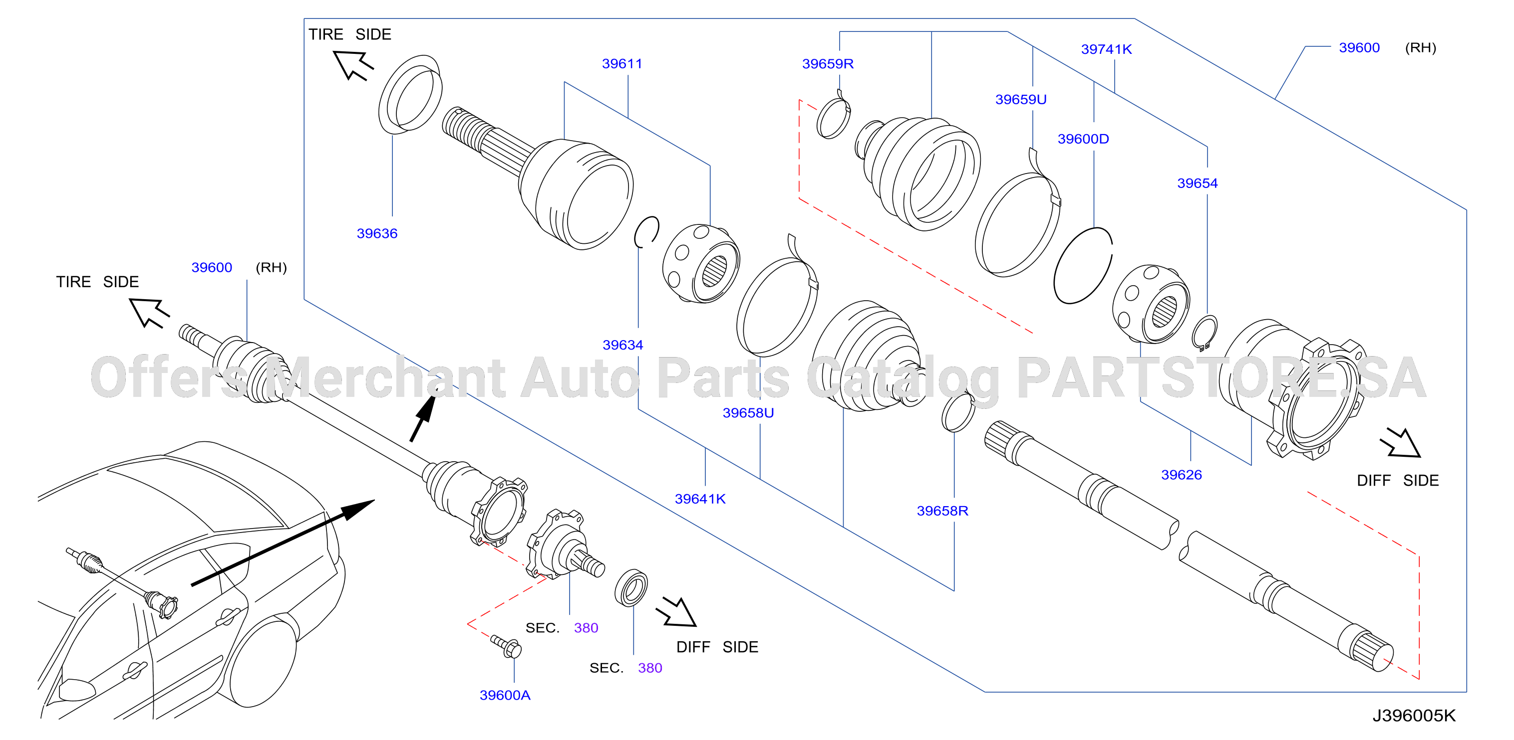 Rear Drive Shaft Rh Side