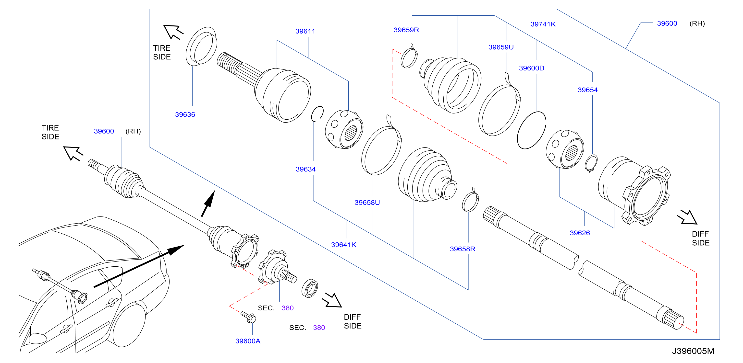Rear Drive Shaft Rh Side