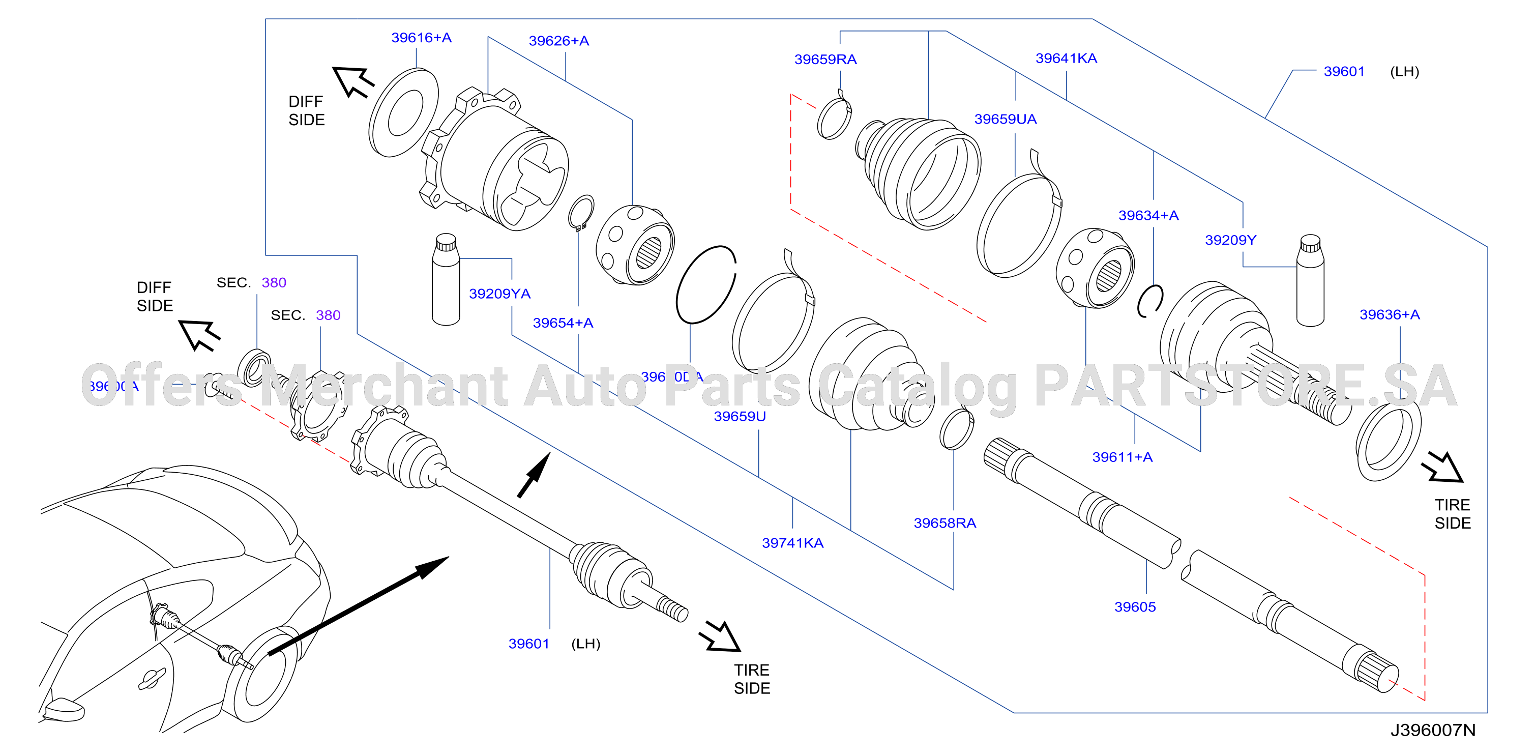 Rear Drive Shaft Lh Side