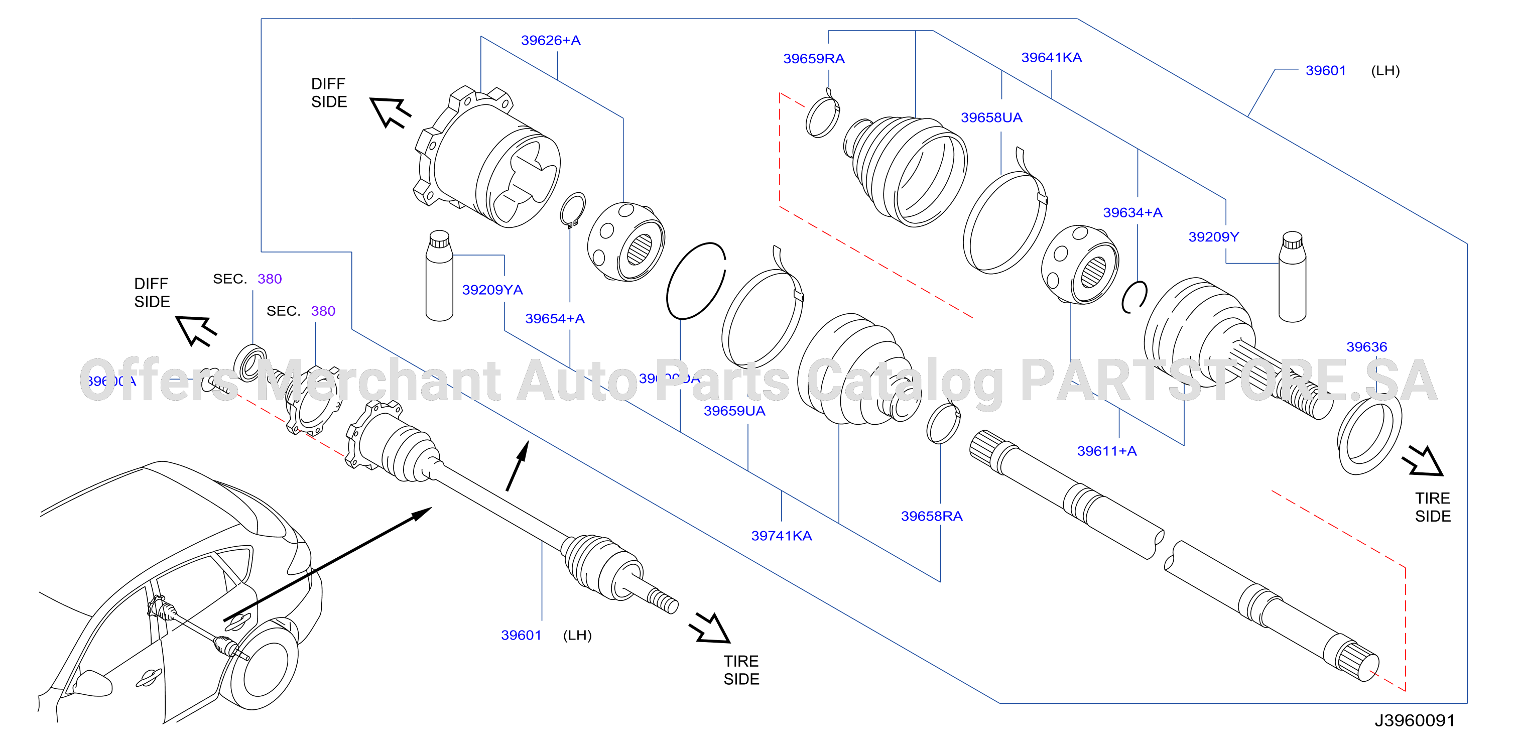 Rear Drive Shaft Lh Side