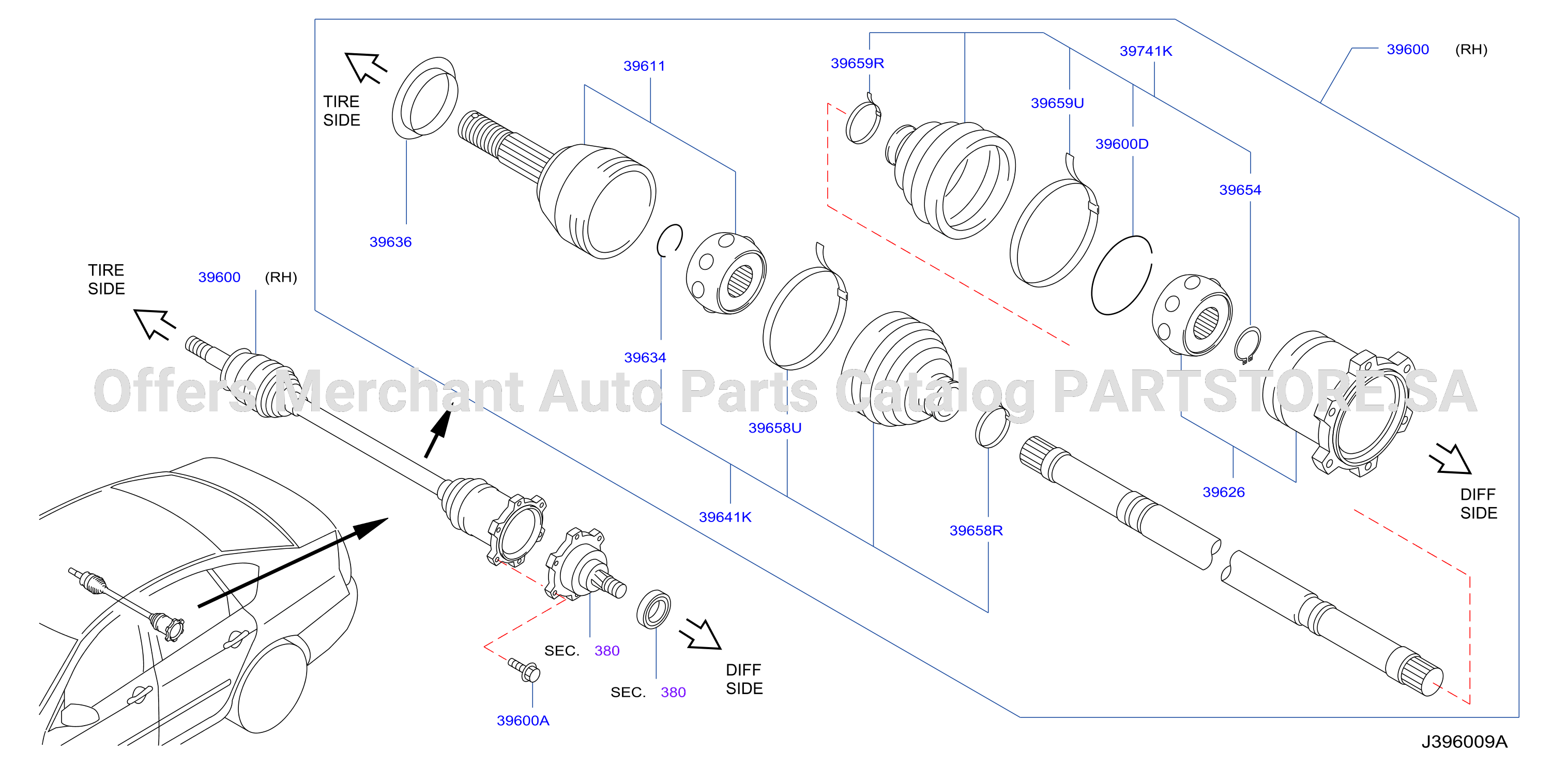 Rear Drive Shaft Rh Side