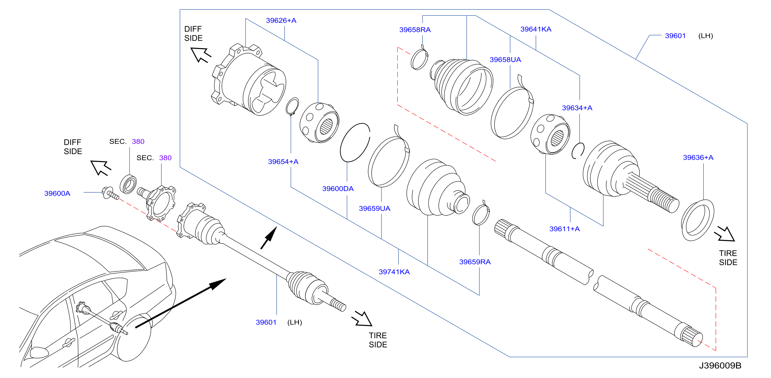 Rear Drive Shaft Lh Side
