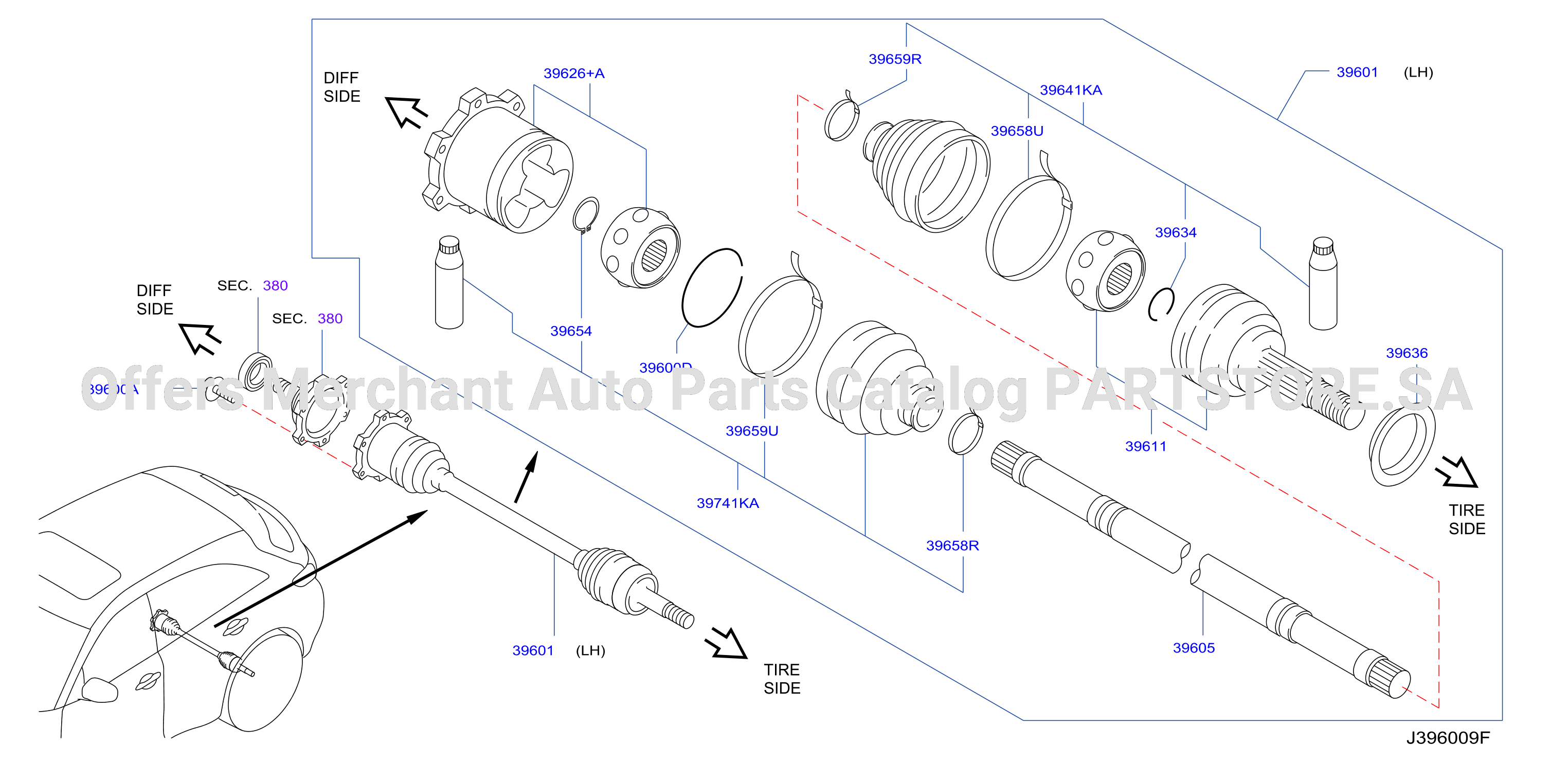 Rear Drive Shaft Lh Side