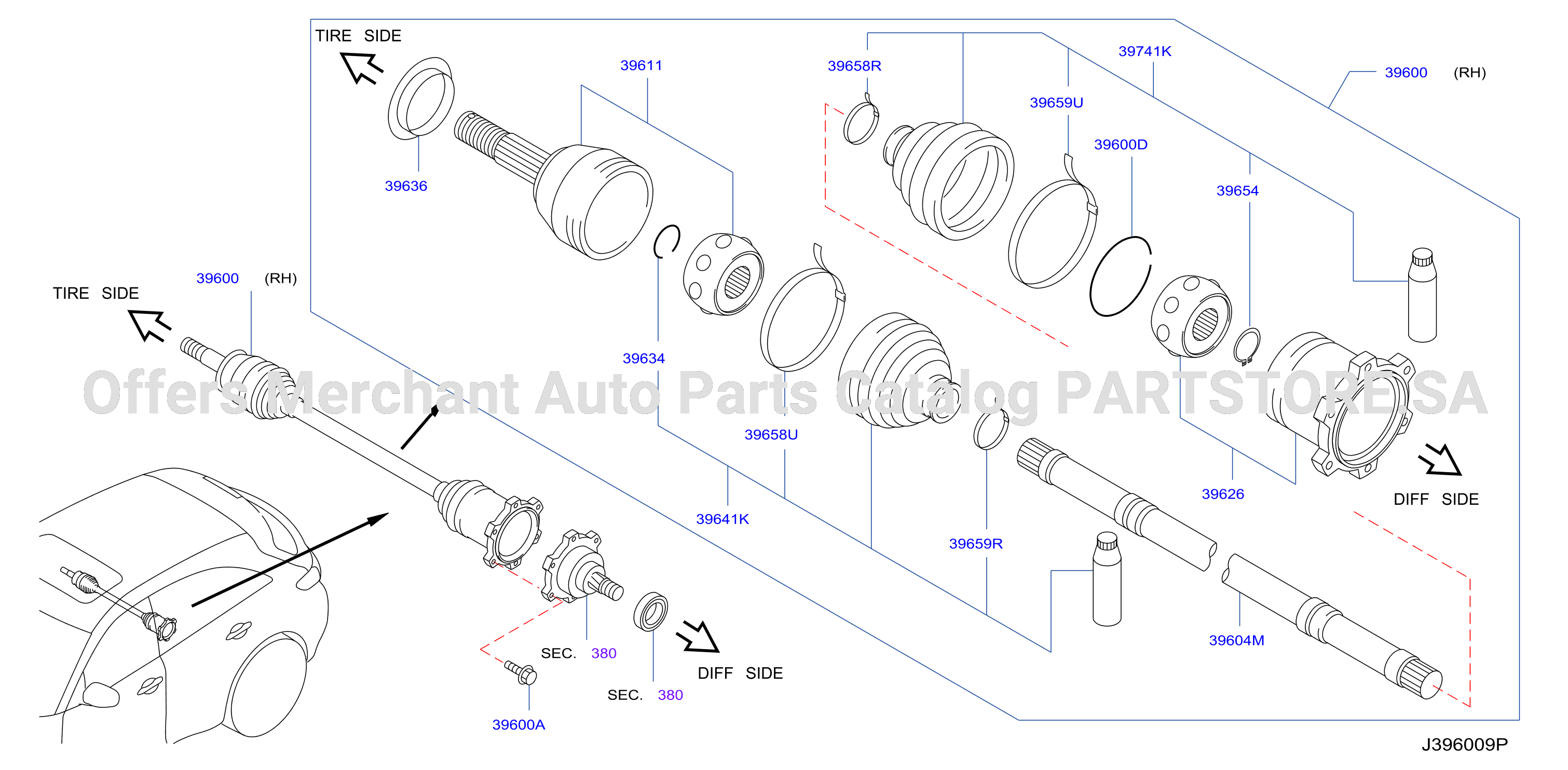 Rear Drive Shaft Rh Side