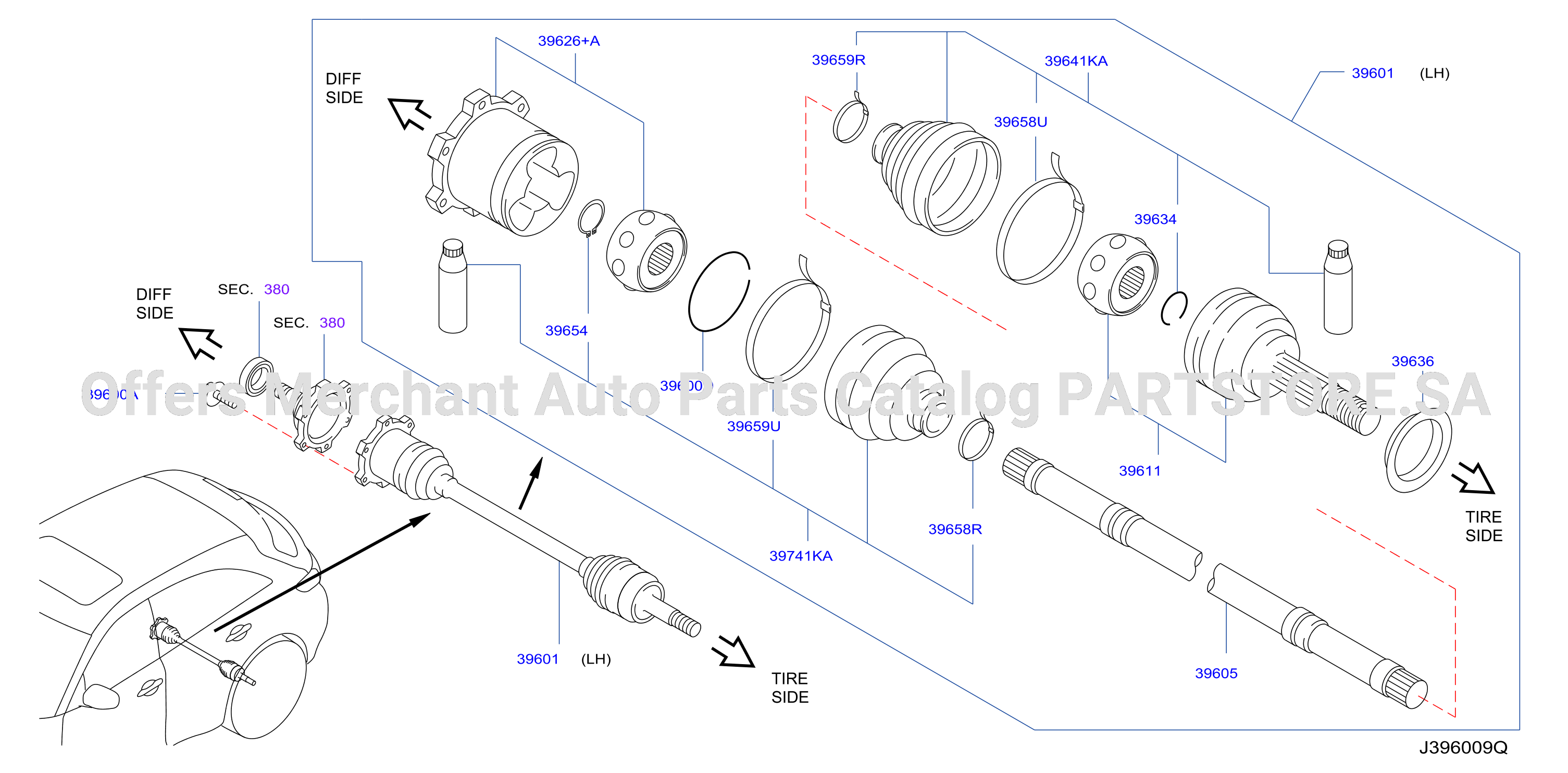 Rear Drive Shaft Lh Side