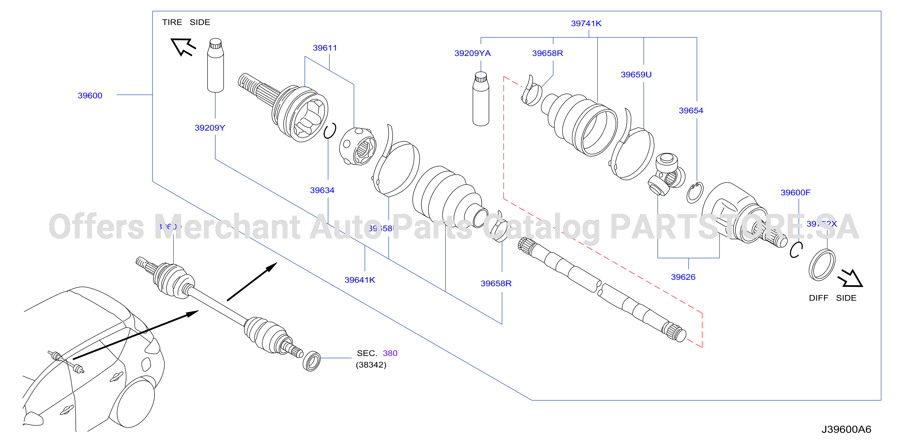 Rear Drive Shaft Rh Side