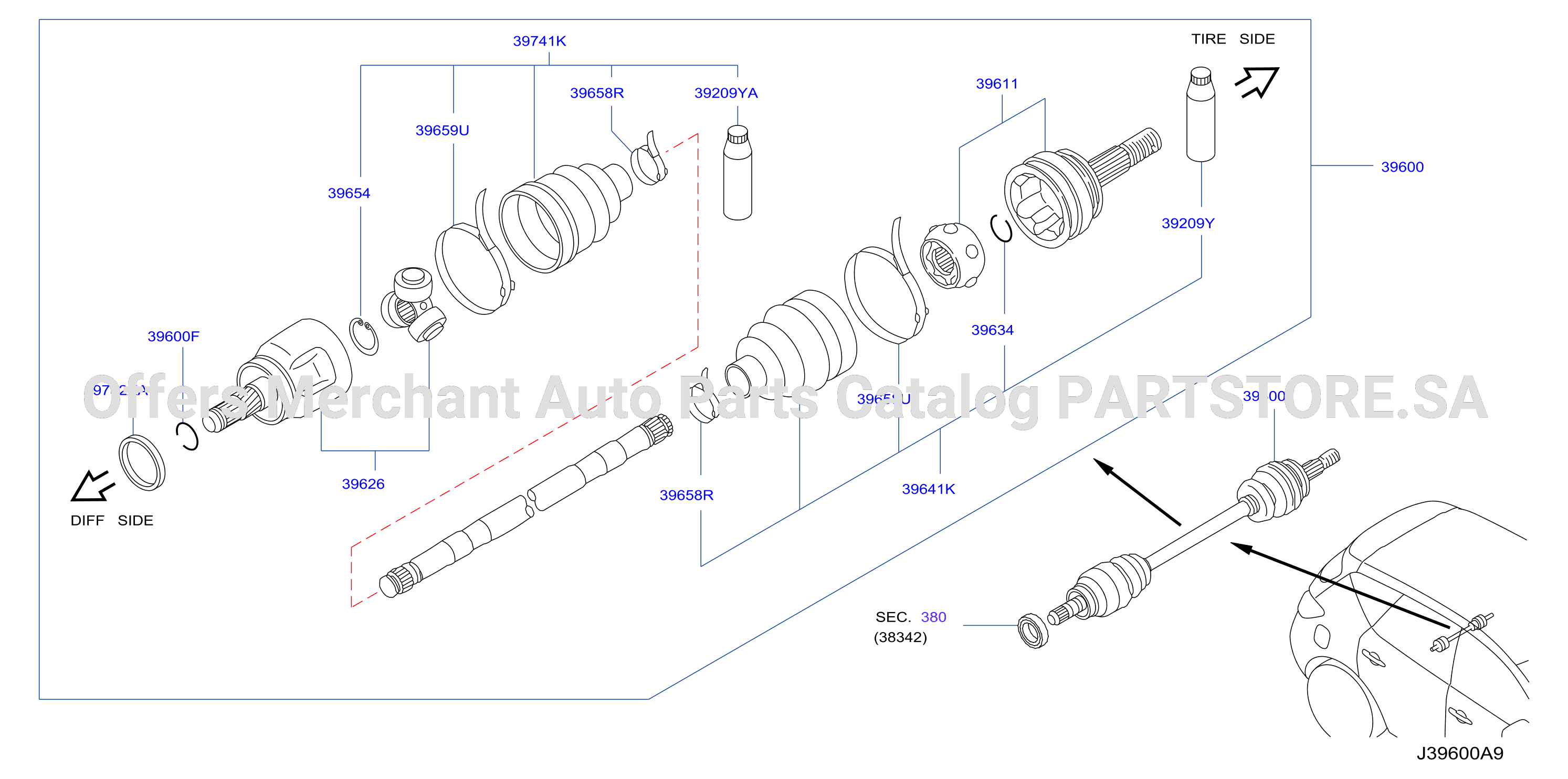 Rear Drive Shaft Lh Side