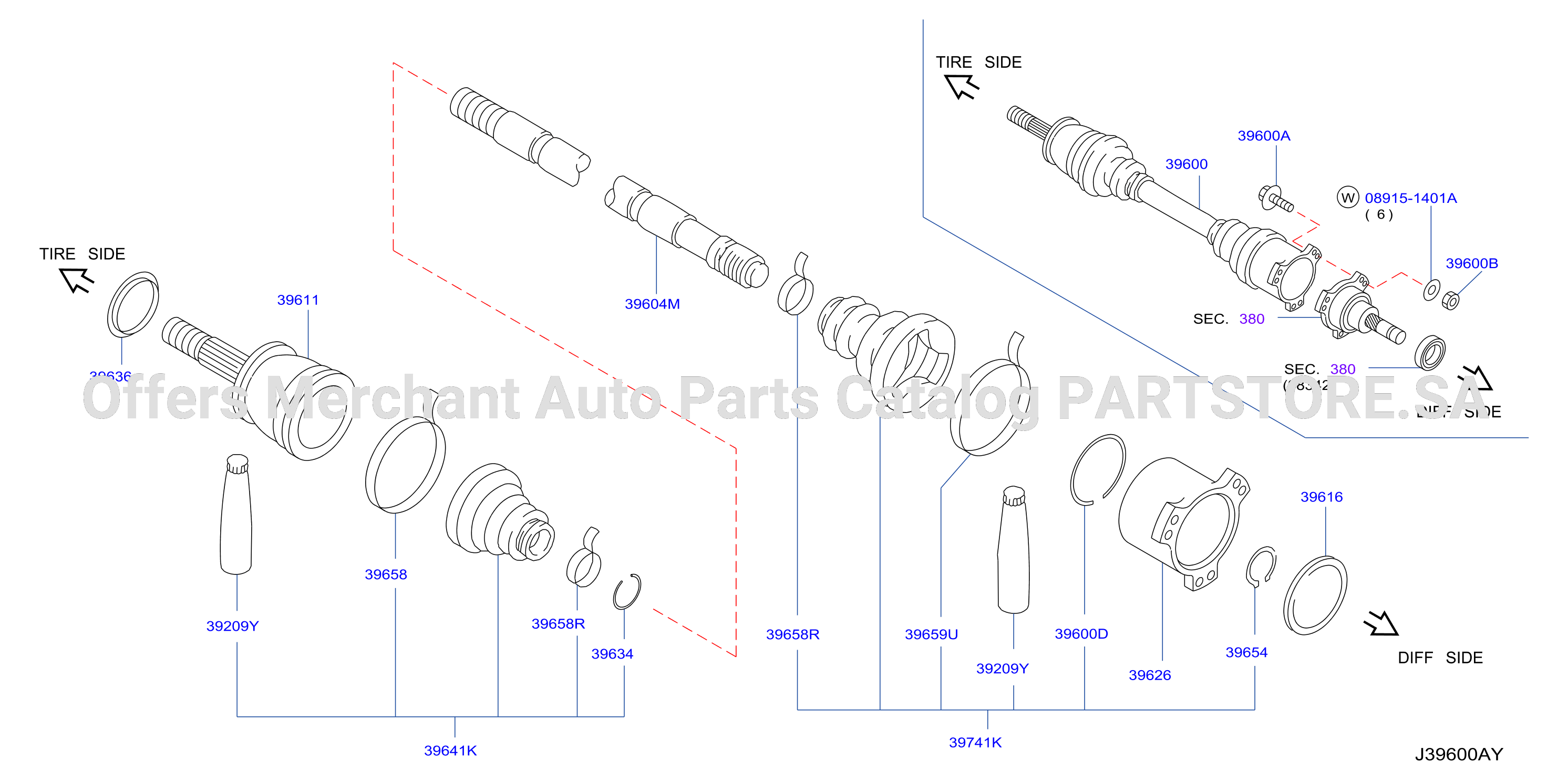 Rear Drive Shaft Rh Side