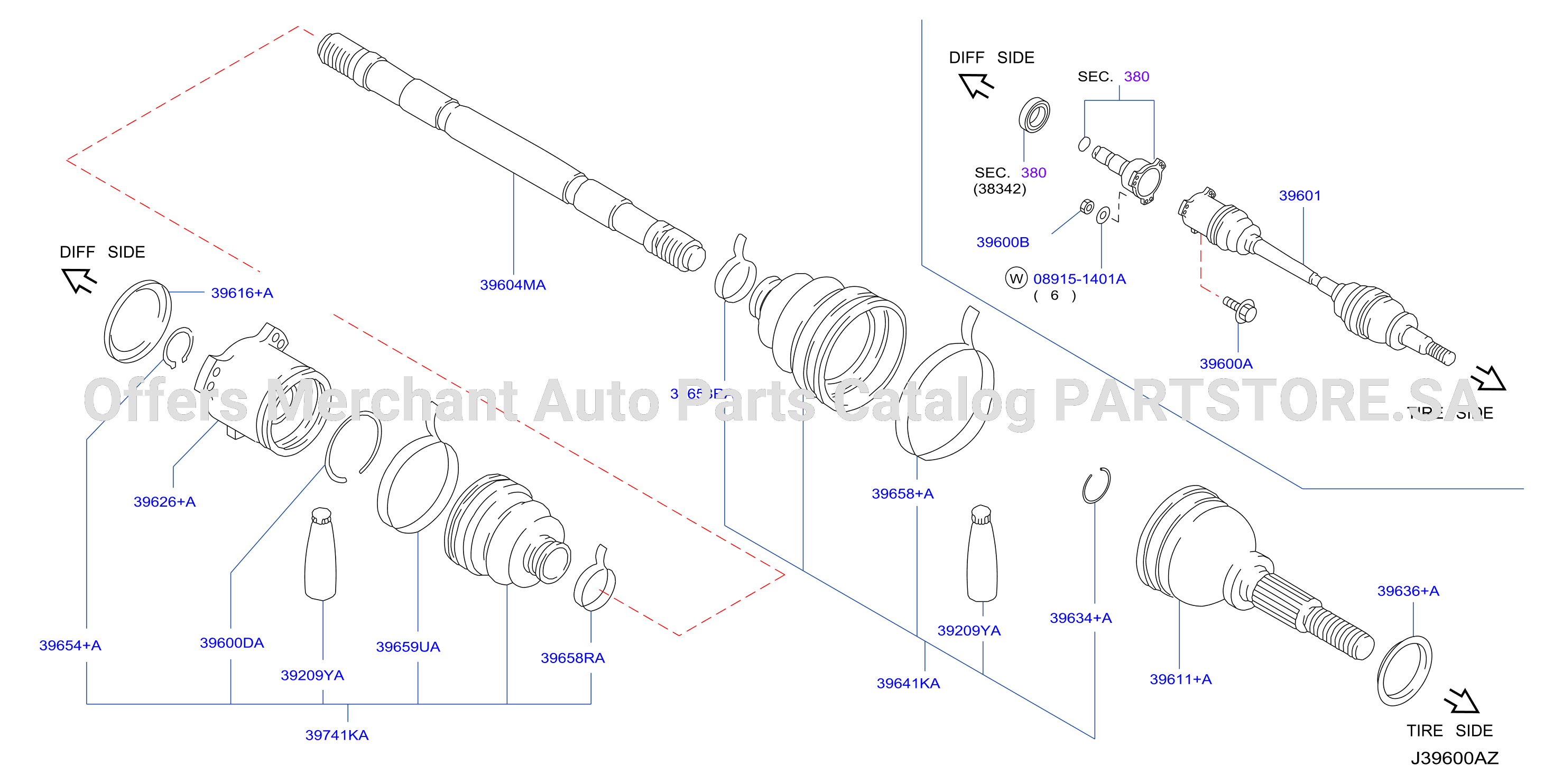 Rear Drive Shaft Lh Side