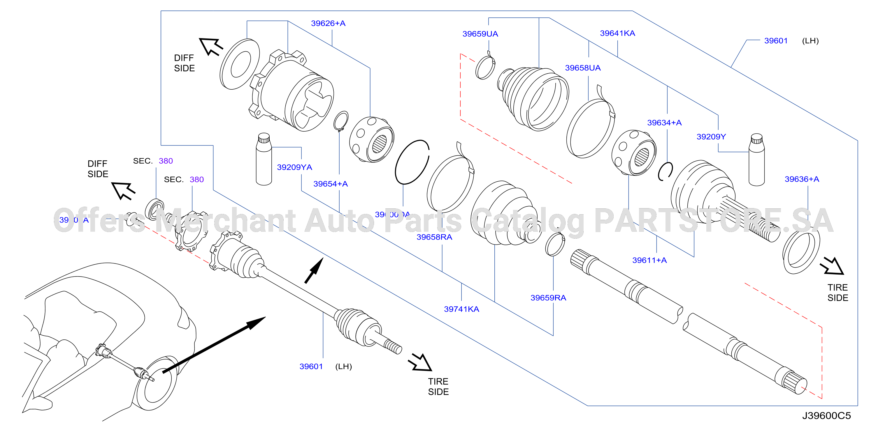 Rear Drive Shaft Lh Side