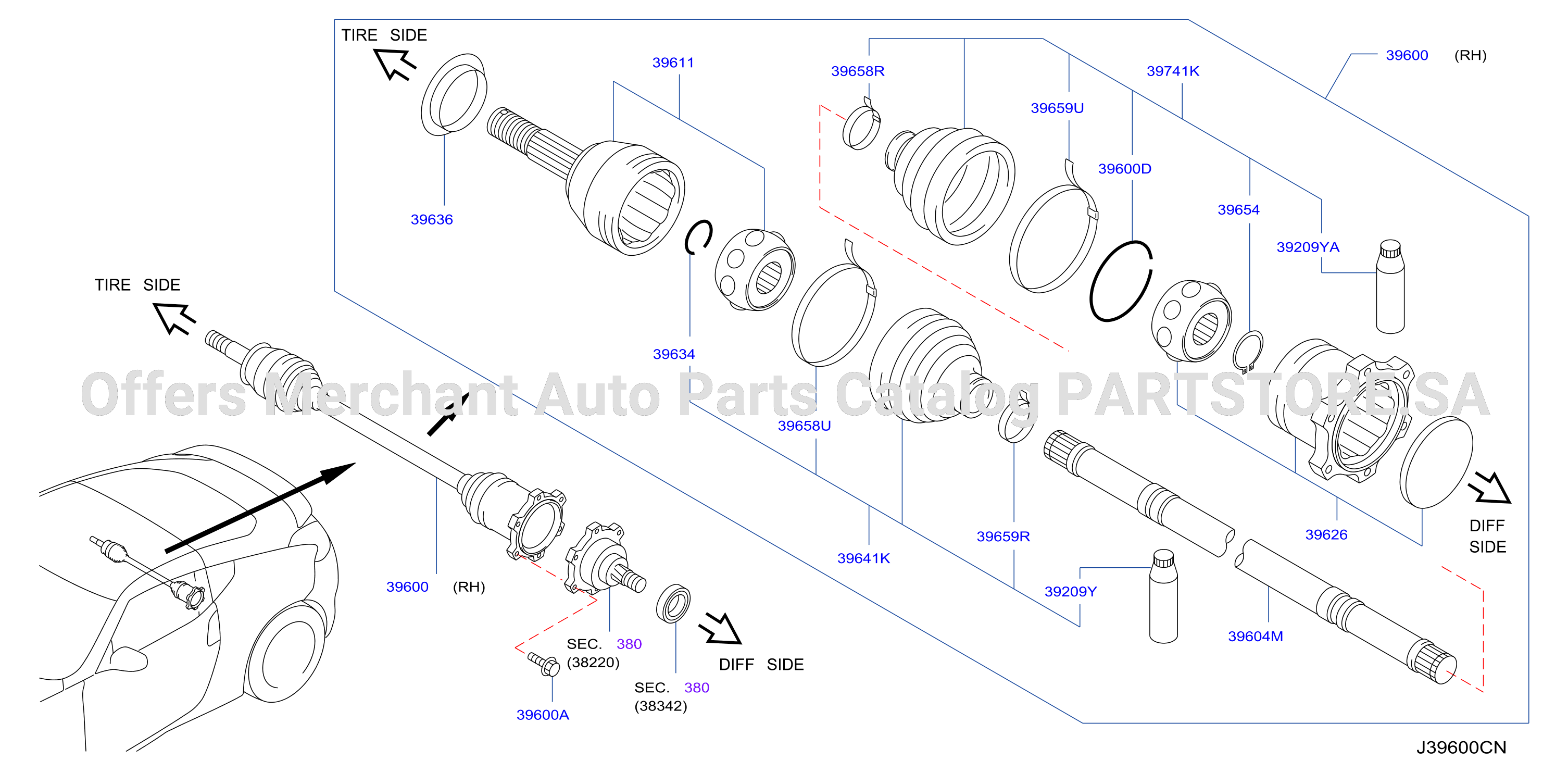 Rear Drive Shaft Rh Side