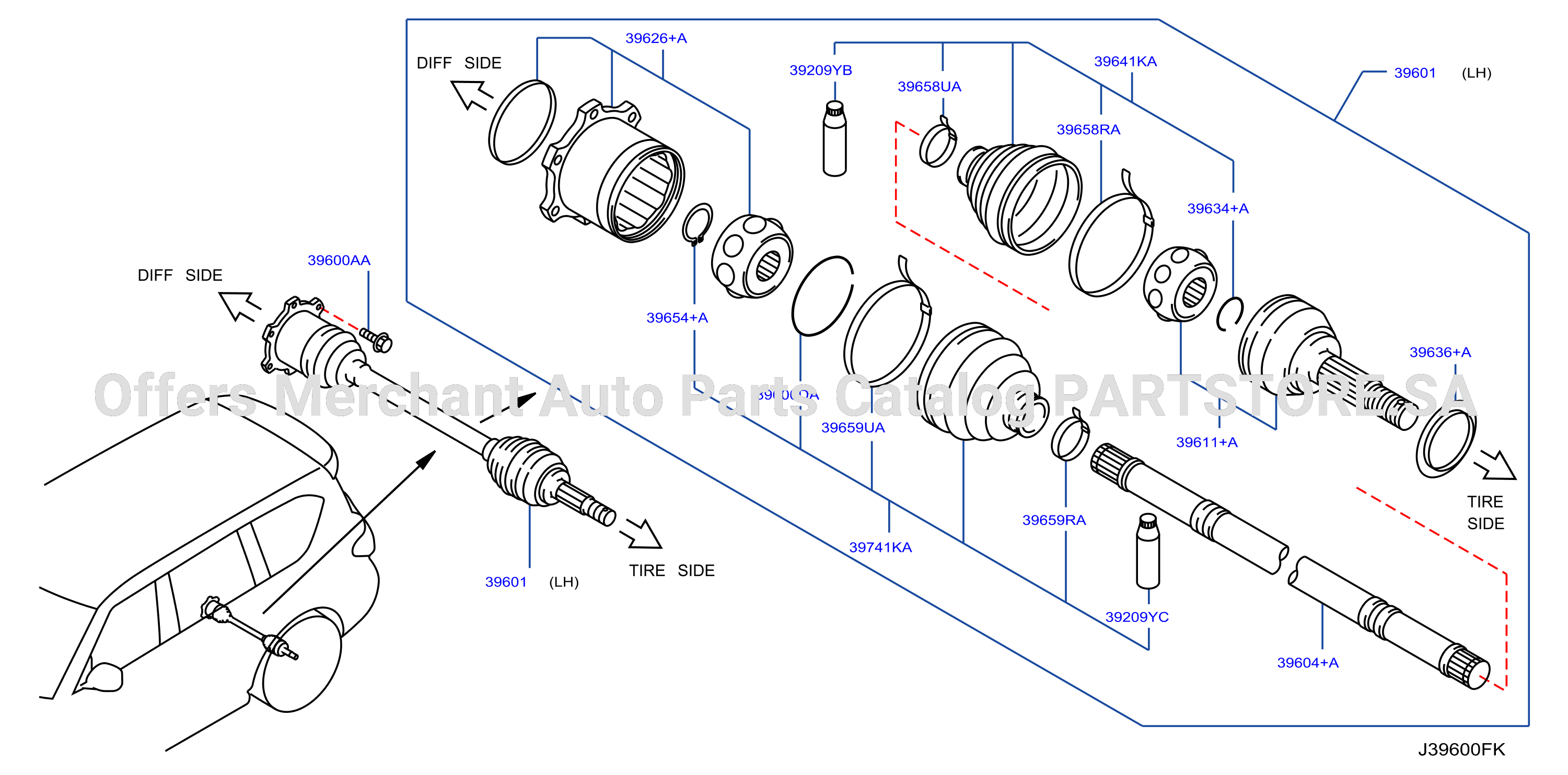 Rear Drive Shaft Lh Side