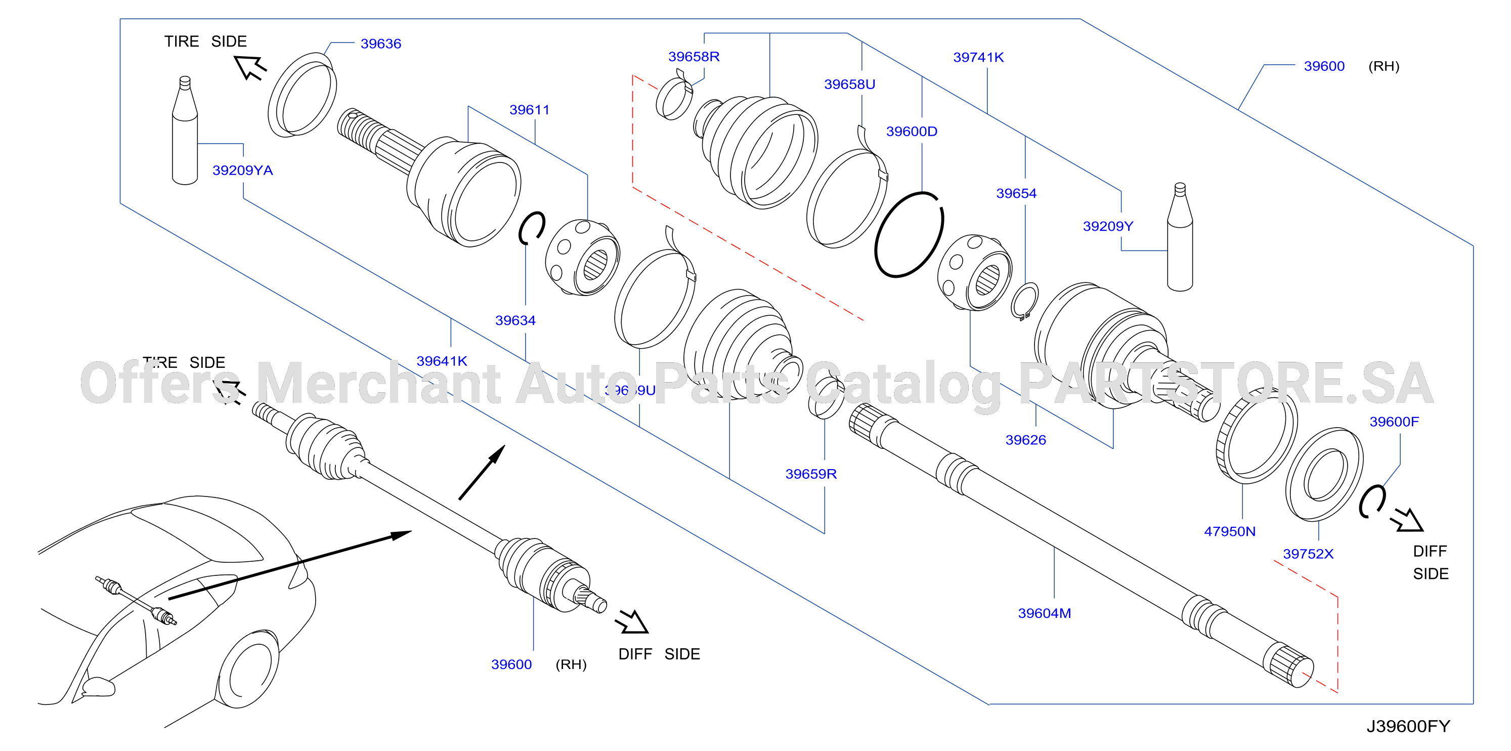 Rear Drive Shaft Rh Side