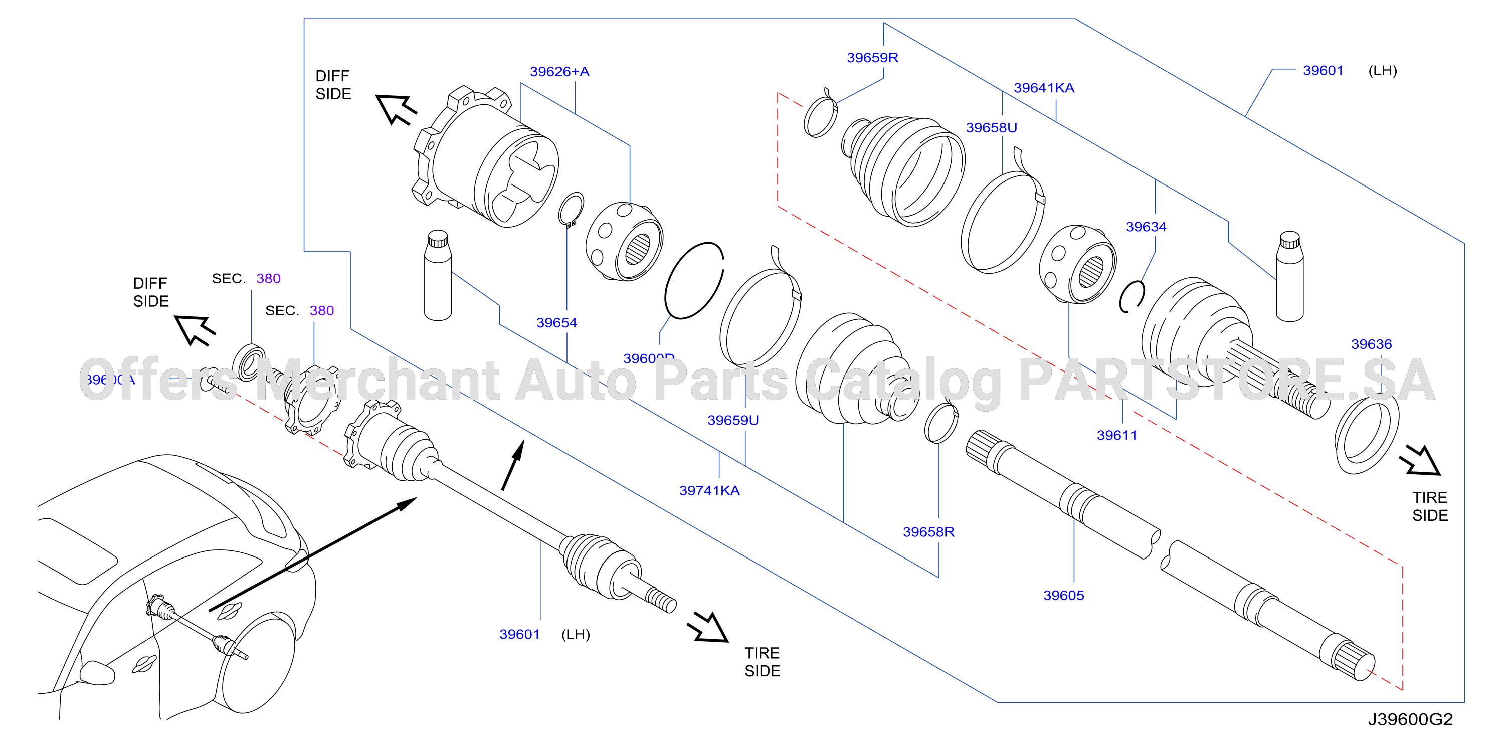 Rear Drive Shaft Lh Side