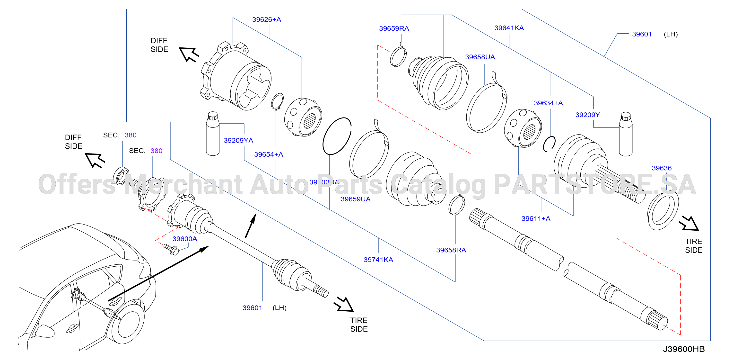 Rear Drive Shaft Lh Side