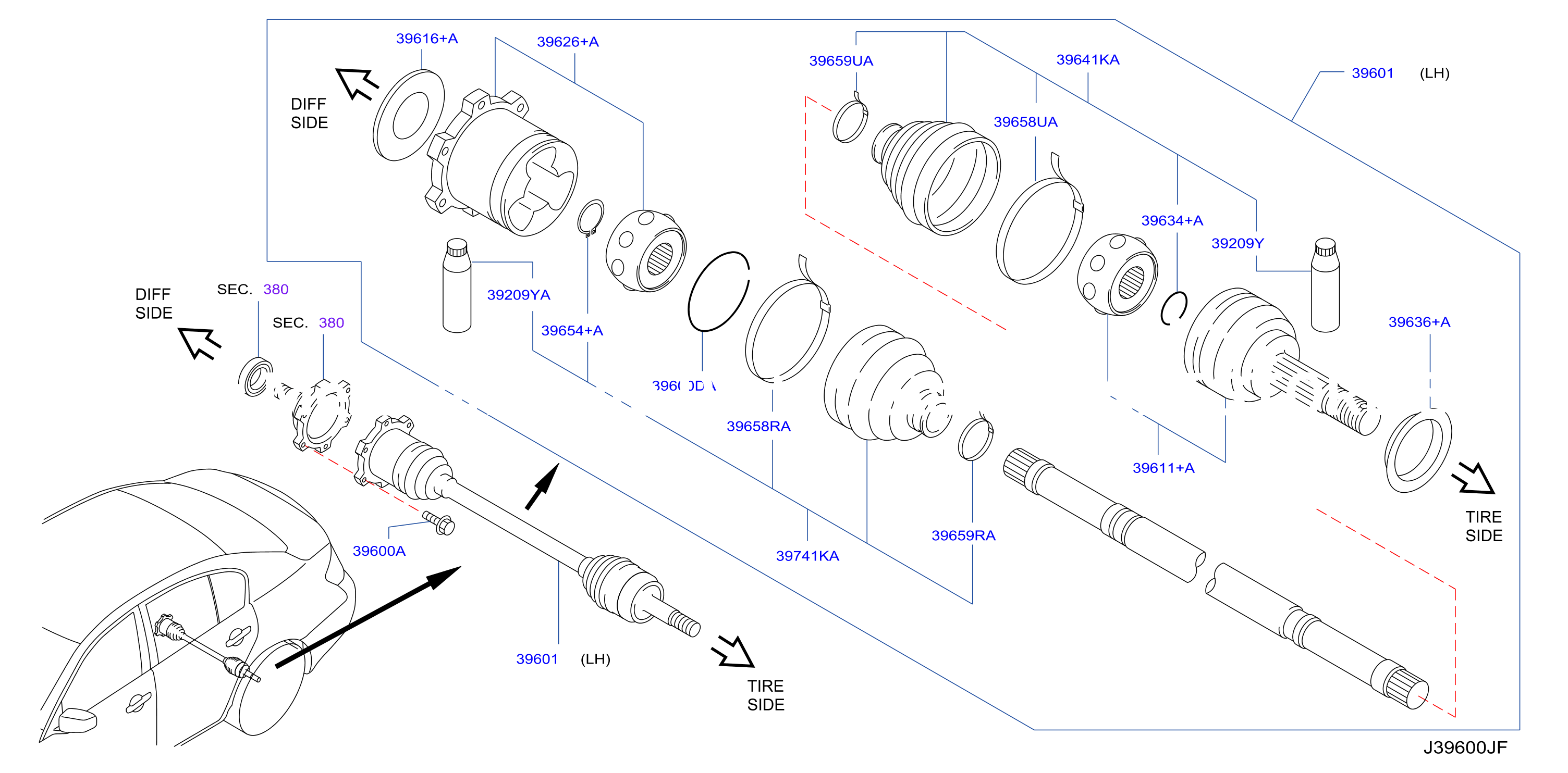 Rear Drive Shaft Lh Side