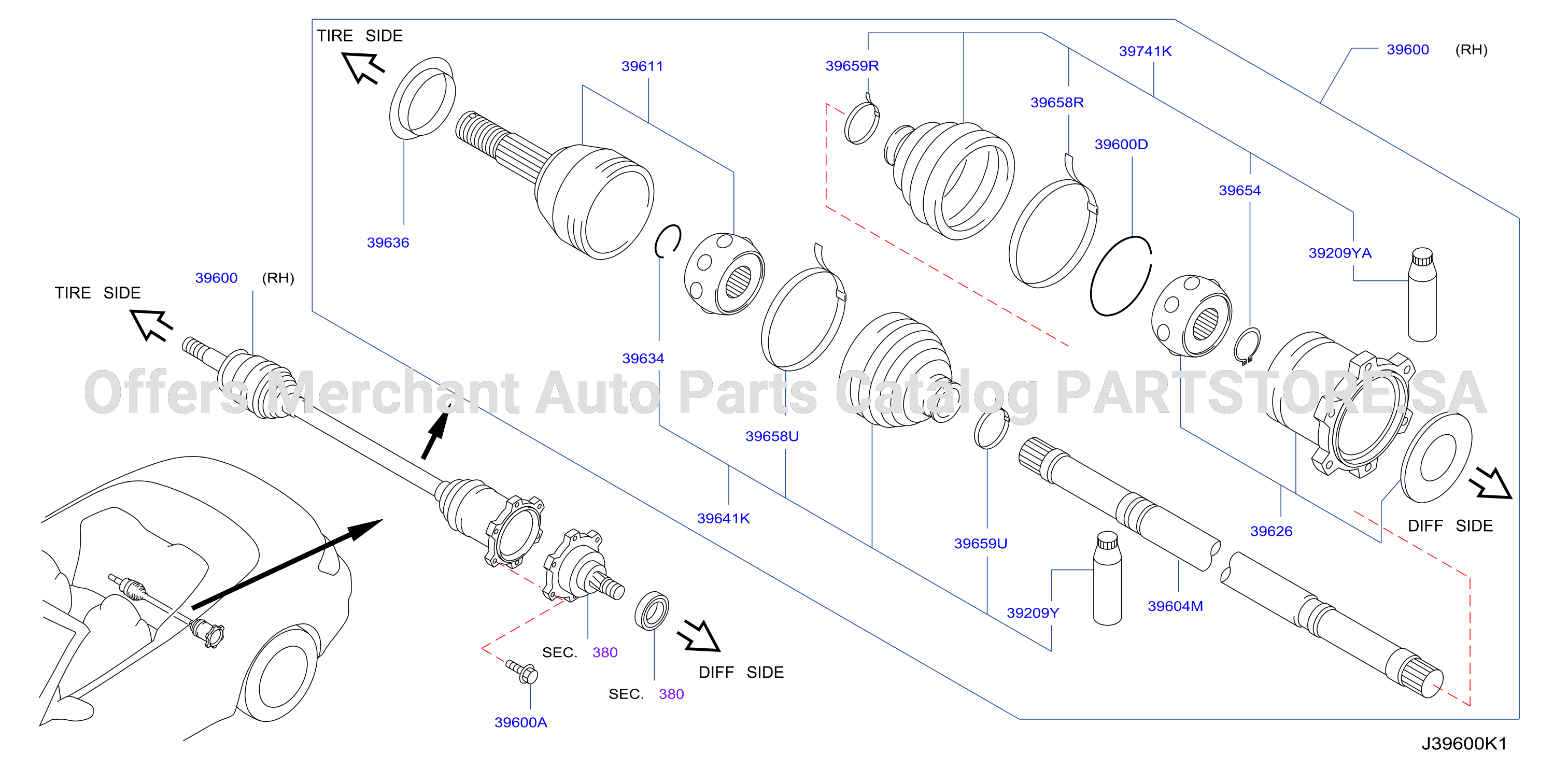 Rear Drive Shaft Rh Side