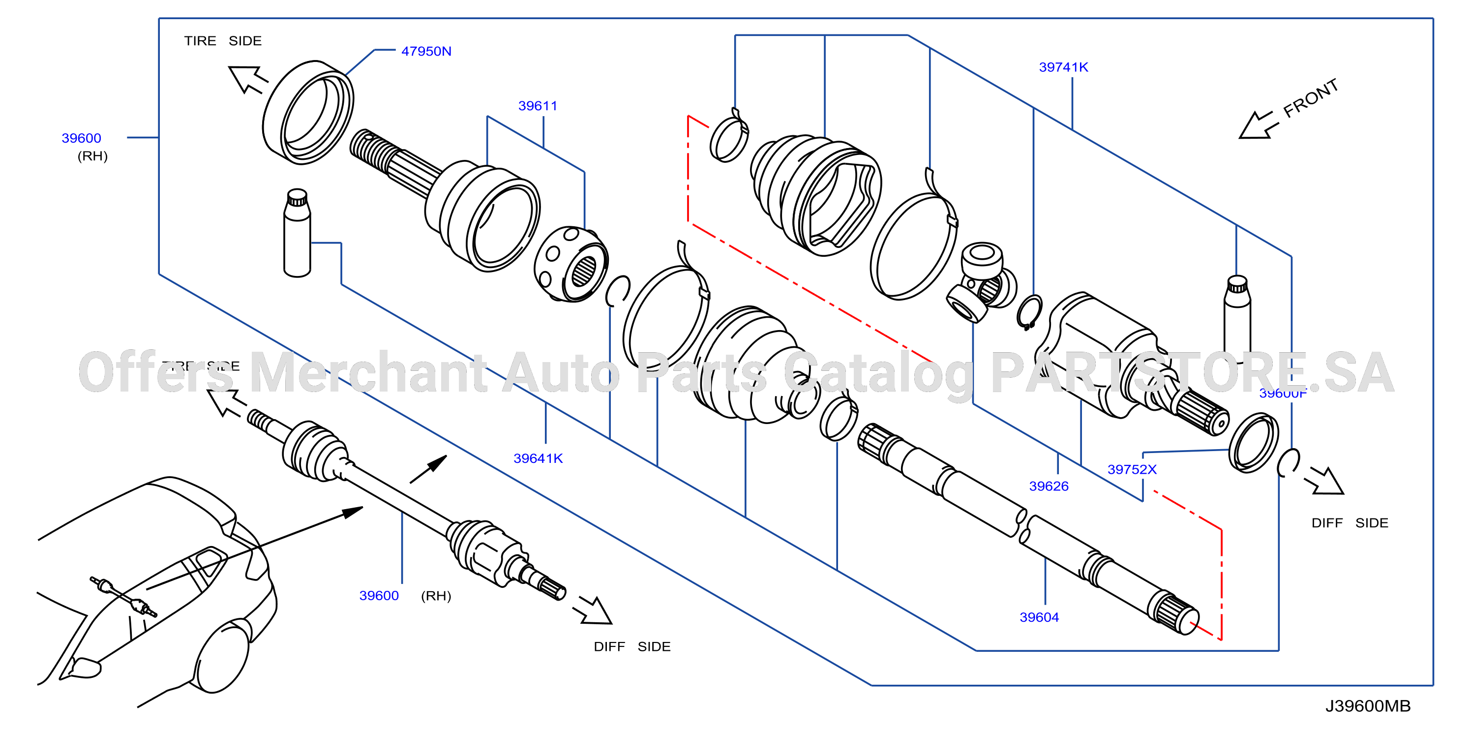 Rear Drive Shaft Rh Side