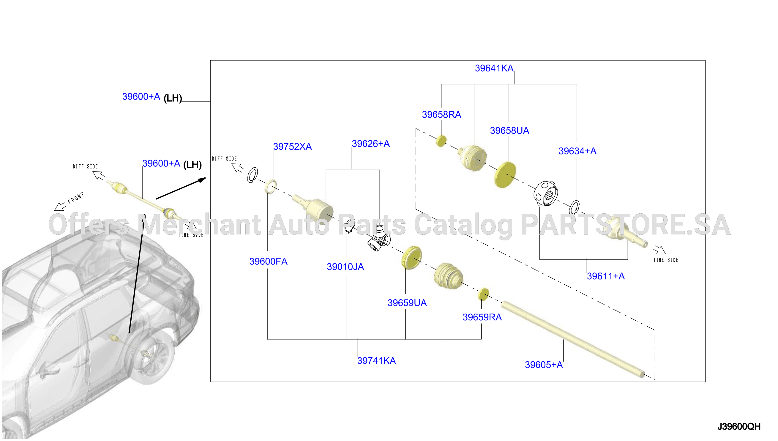 Rear Drive Shaft Lh Side