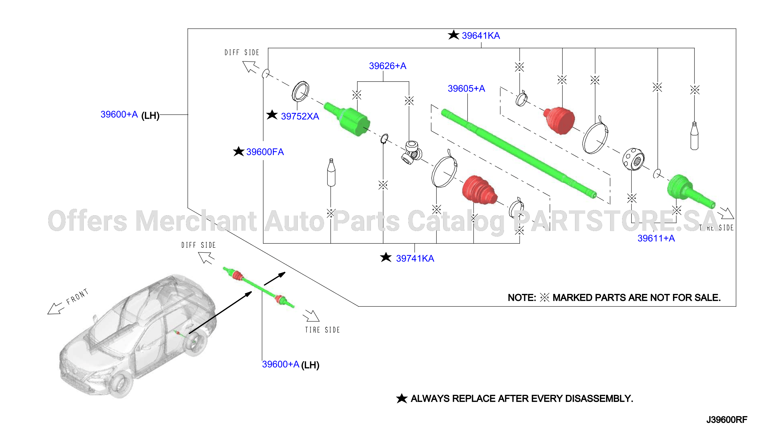 Rear Drive Shaft Lh Side