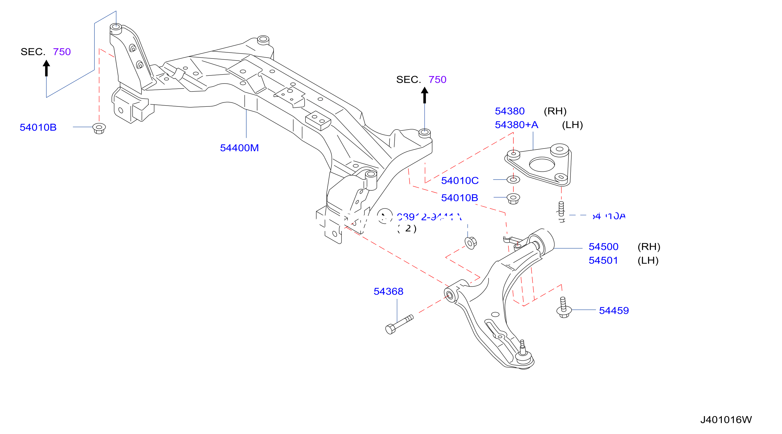 Front Suspension Member Link W / O Stab