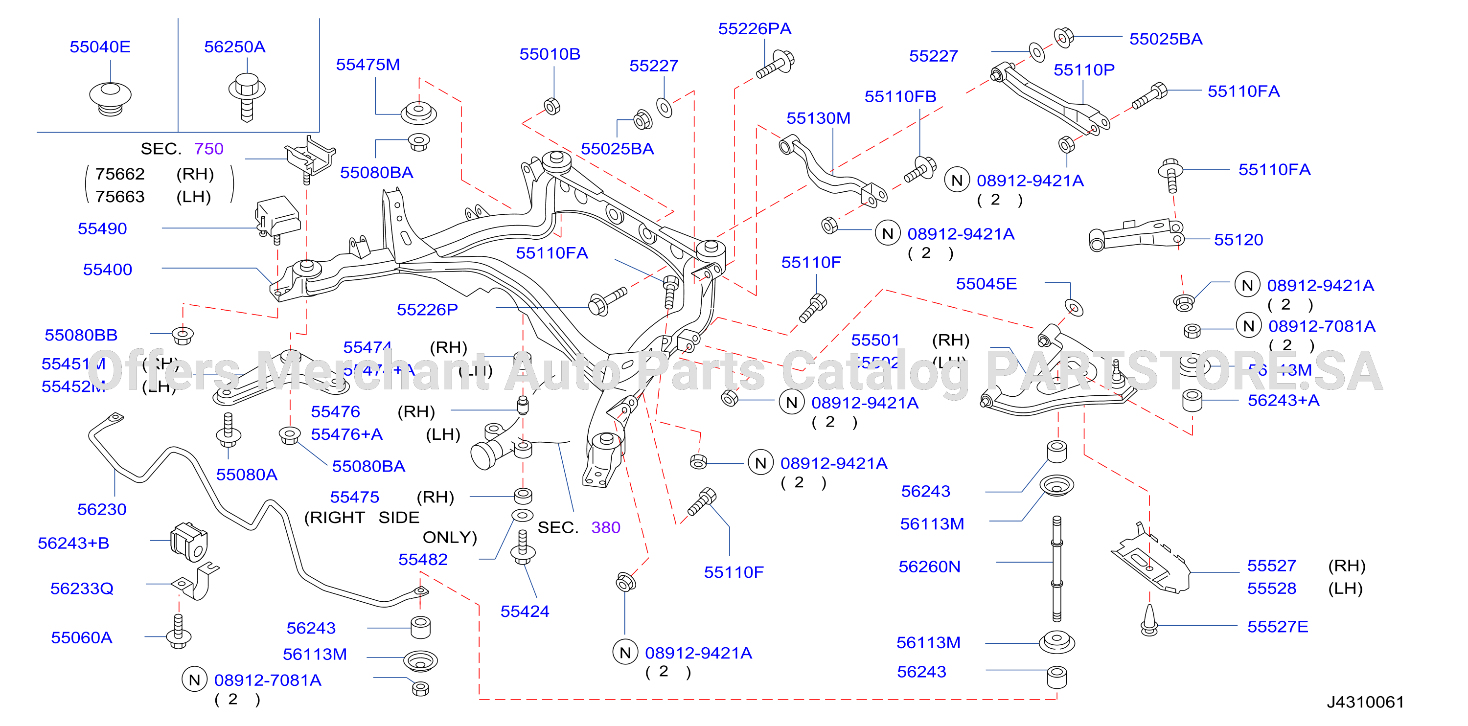 Rear Suspension Mbr Link Parts