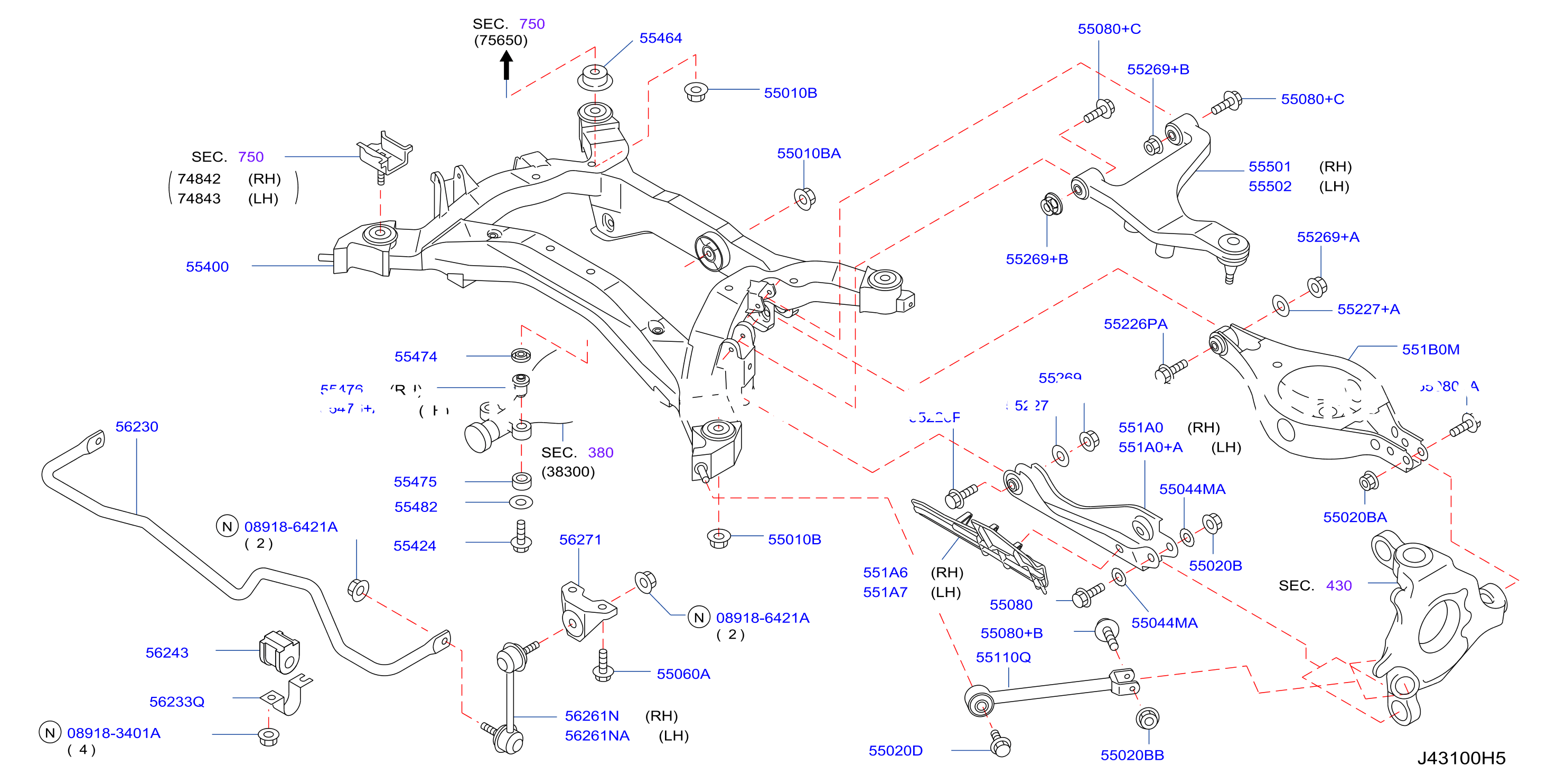 Rear Suspension Member Link Stabilizer