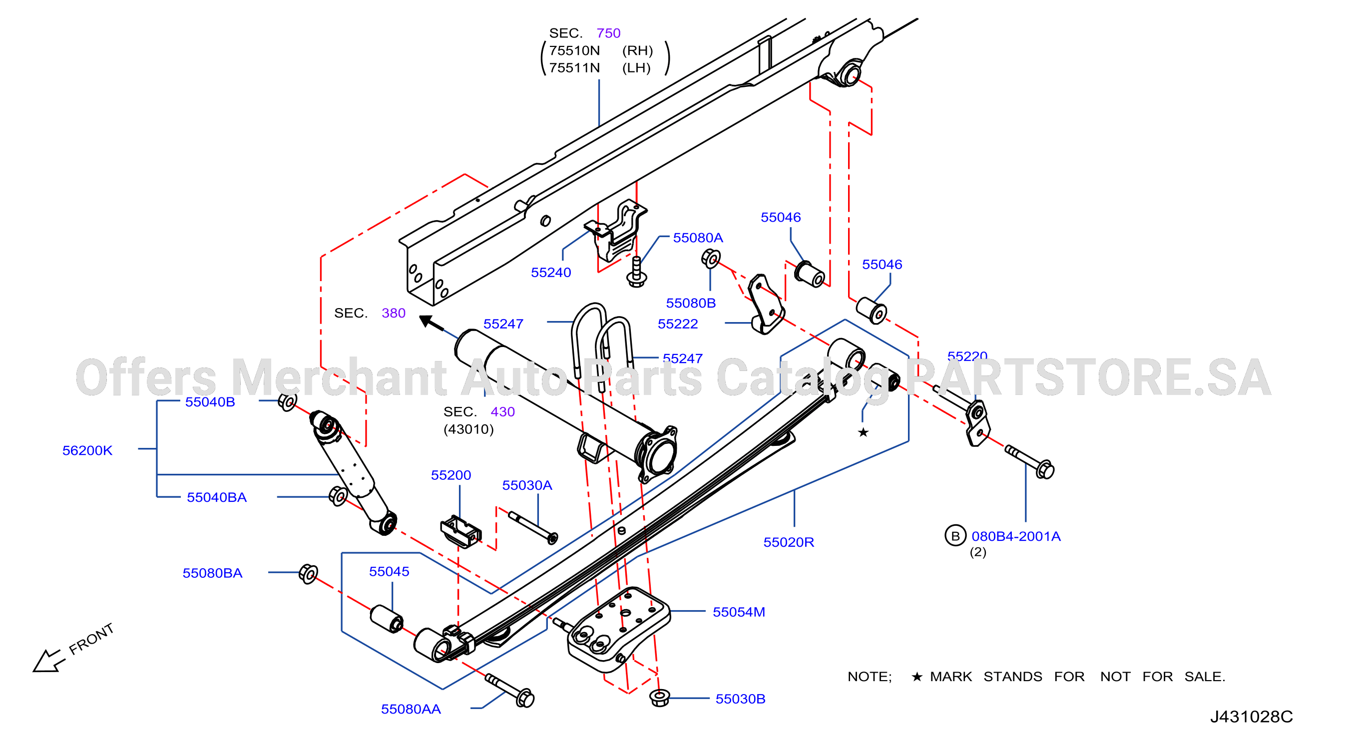 Rear Suspension Leaf Spring W / Clip