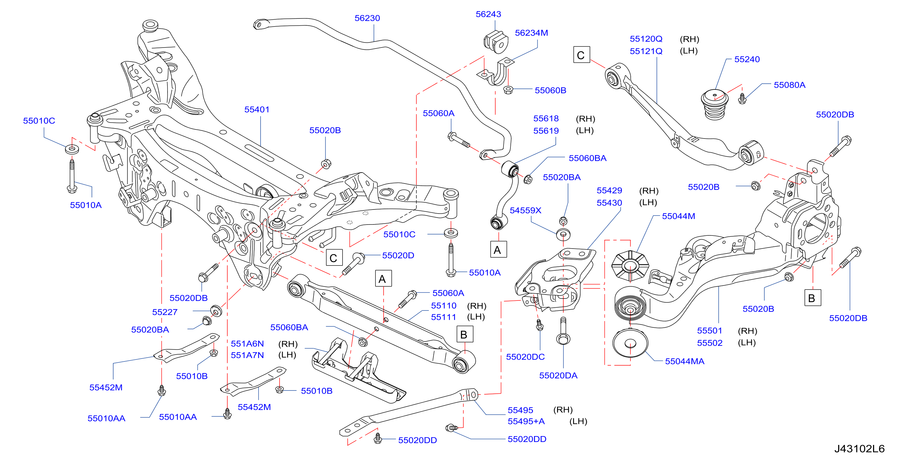 Rear Suspension Member 2Wd Kor W / Deflector