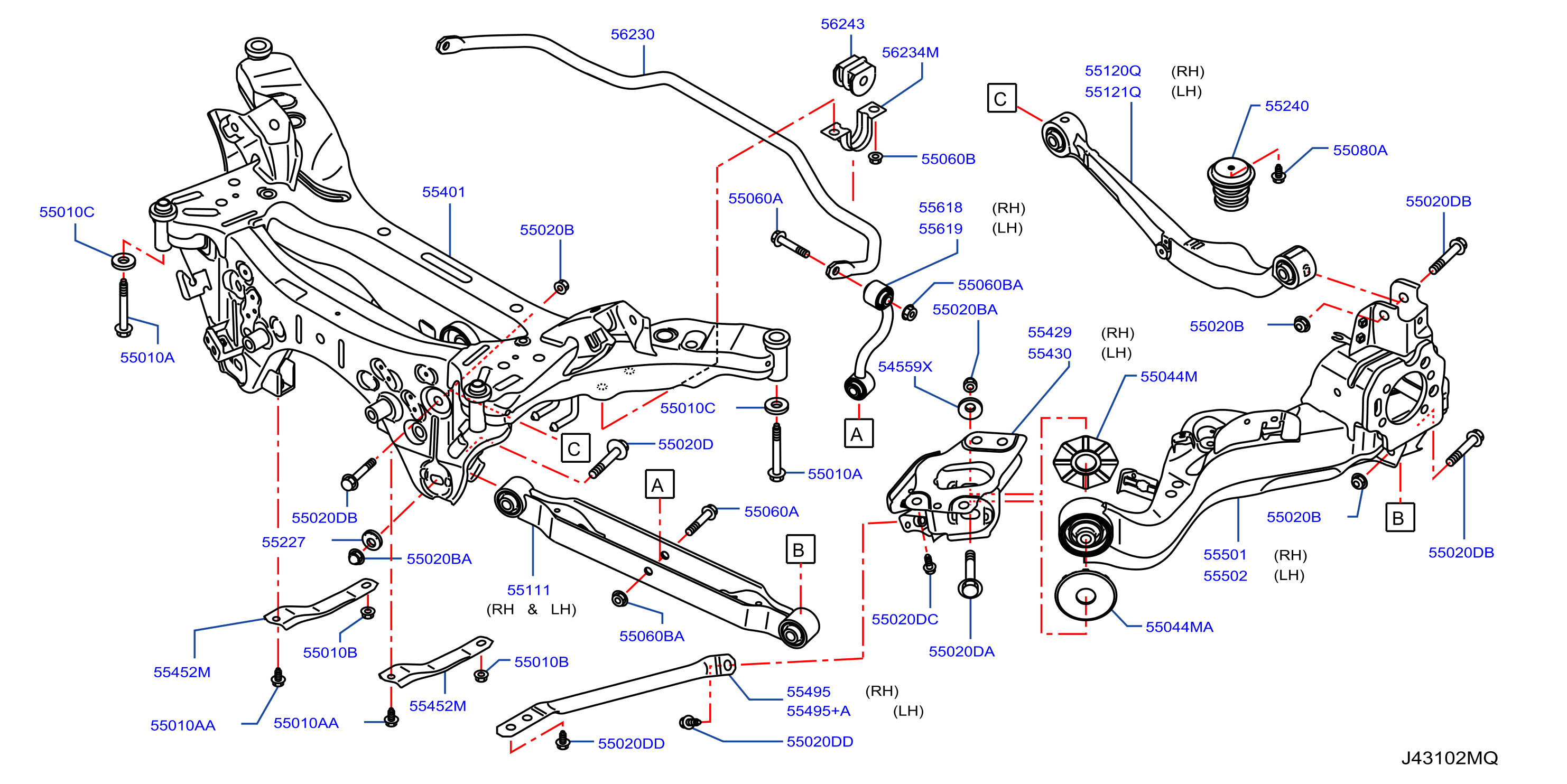 Rear Suspension Member 2Wd W / O Height Sensor