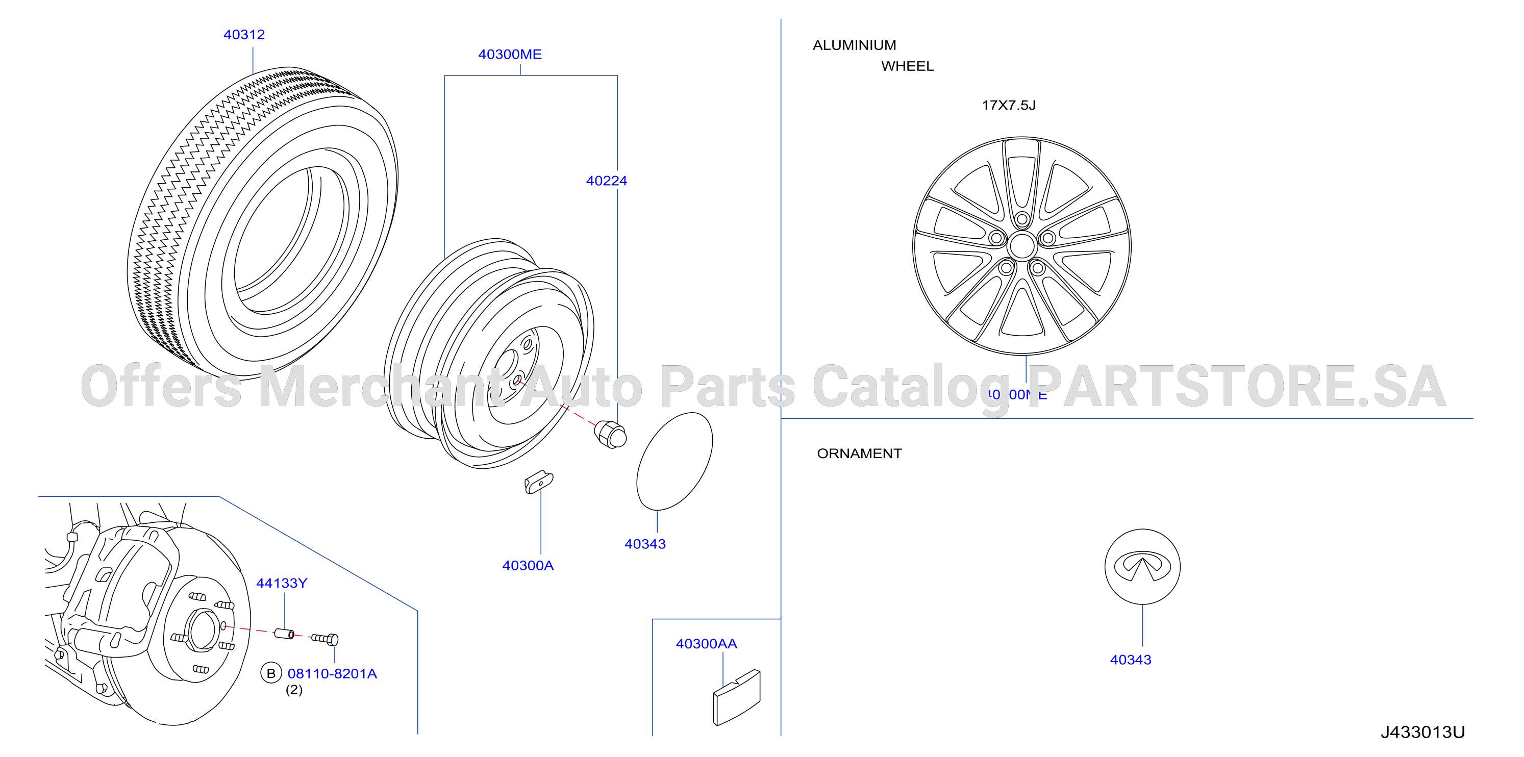 Road Wheel Tire Aluminum Wheel17 7 5J