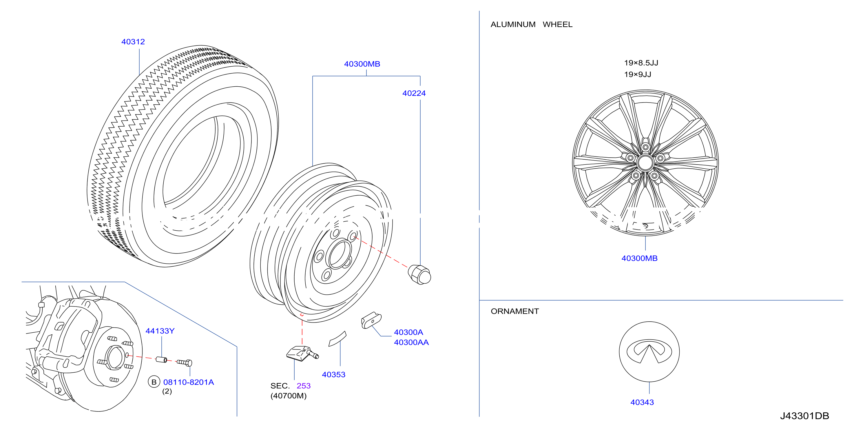 Road Wheel Tire Aluminum Wheel W / Tpms