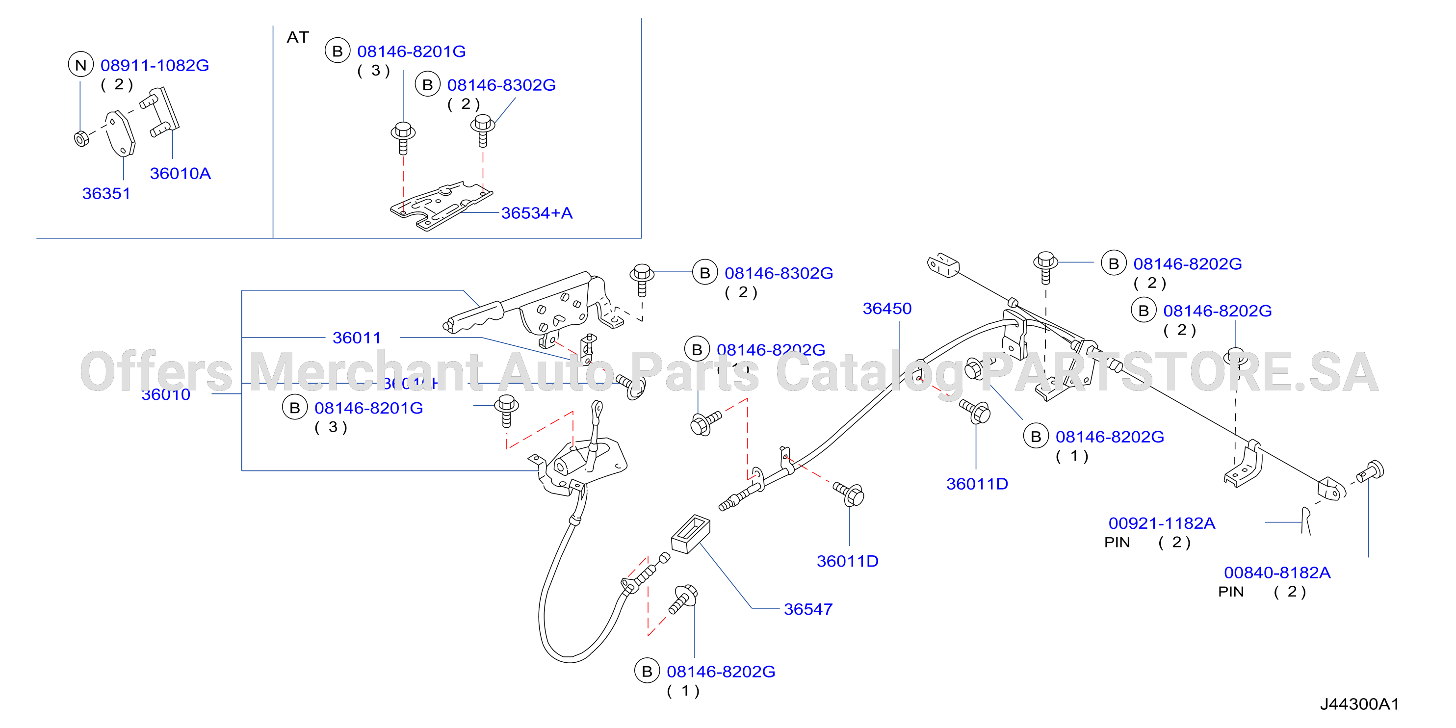 Parking Brake Control Center Lever Type