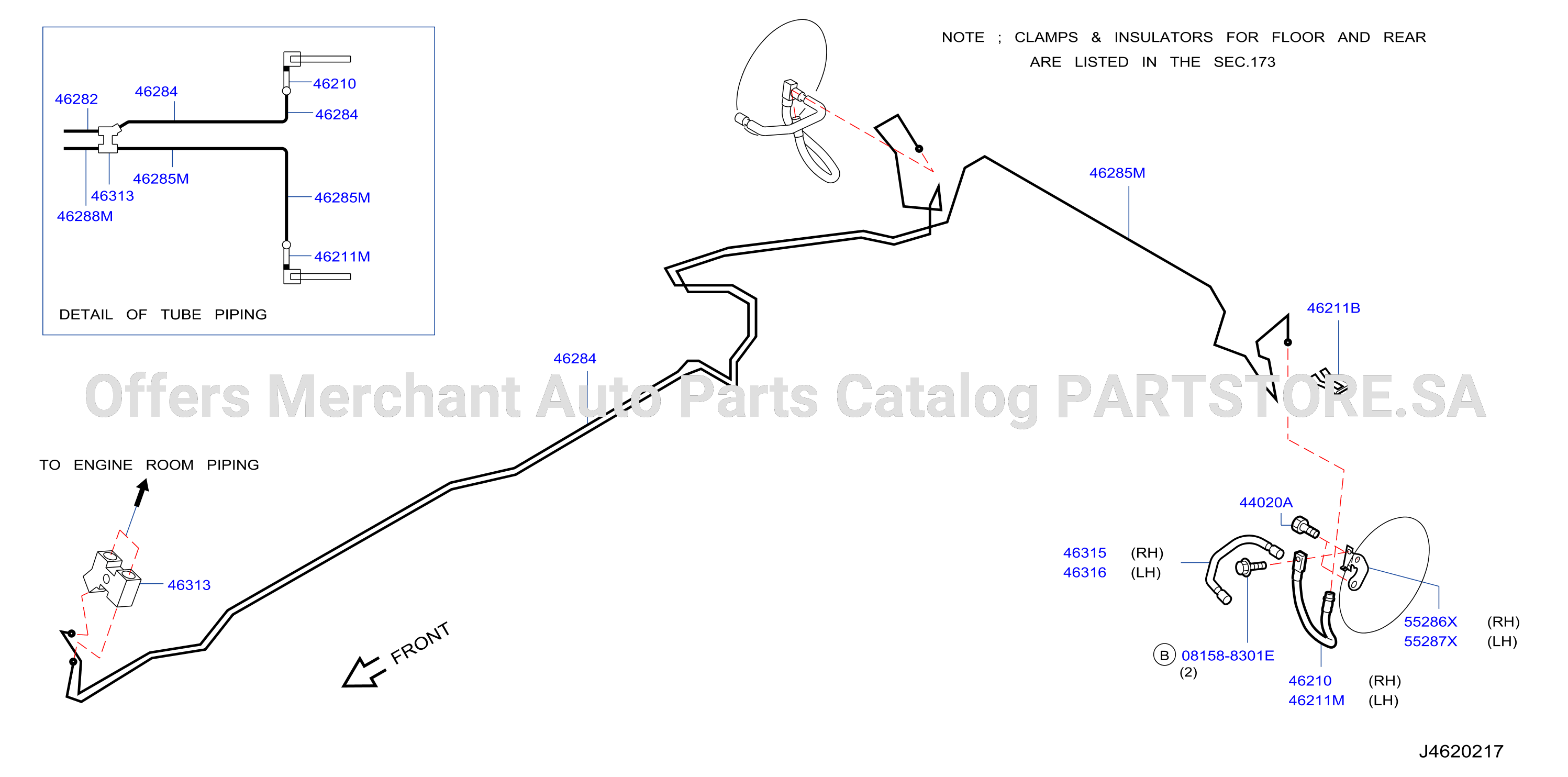 Brake Piping Control Clamp Insulator