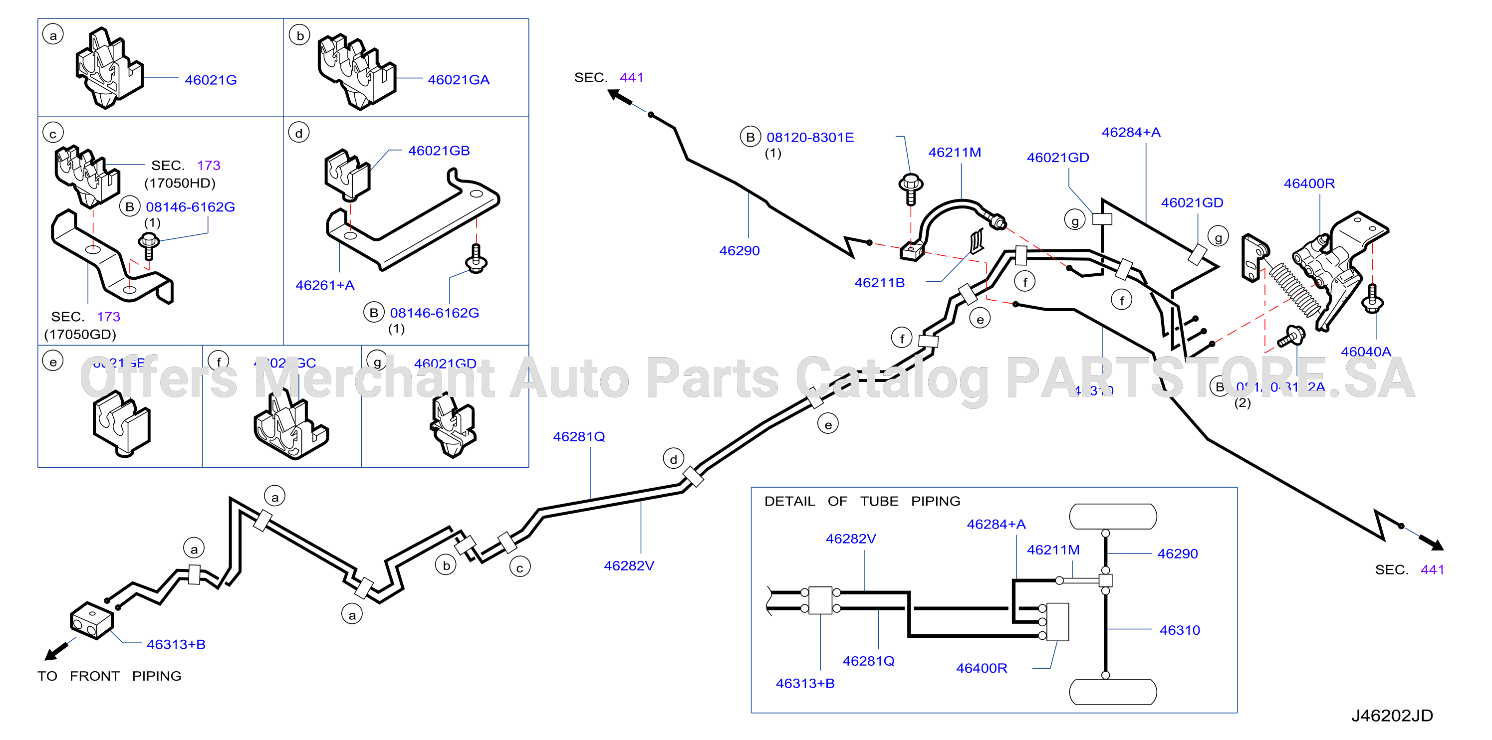 Brake Piping Control Rear Piping Yd25Ddti Mt Long
