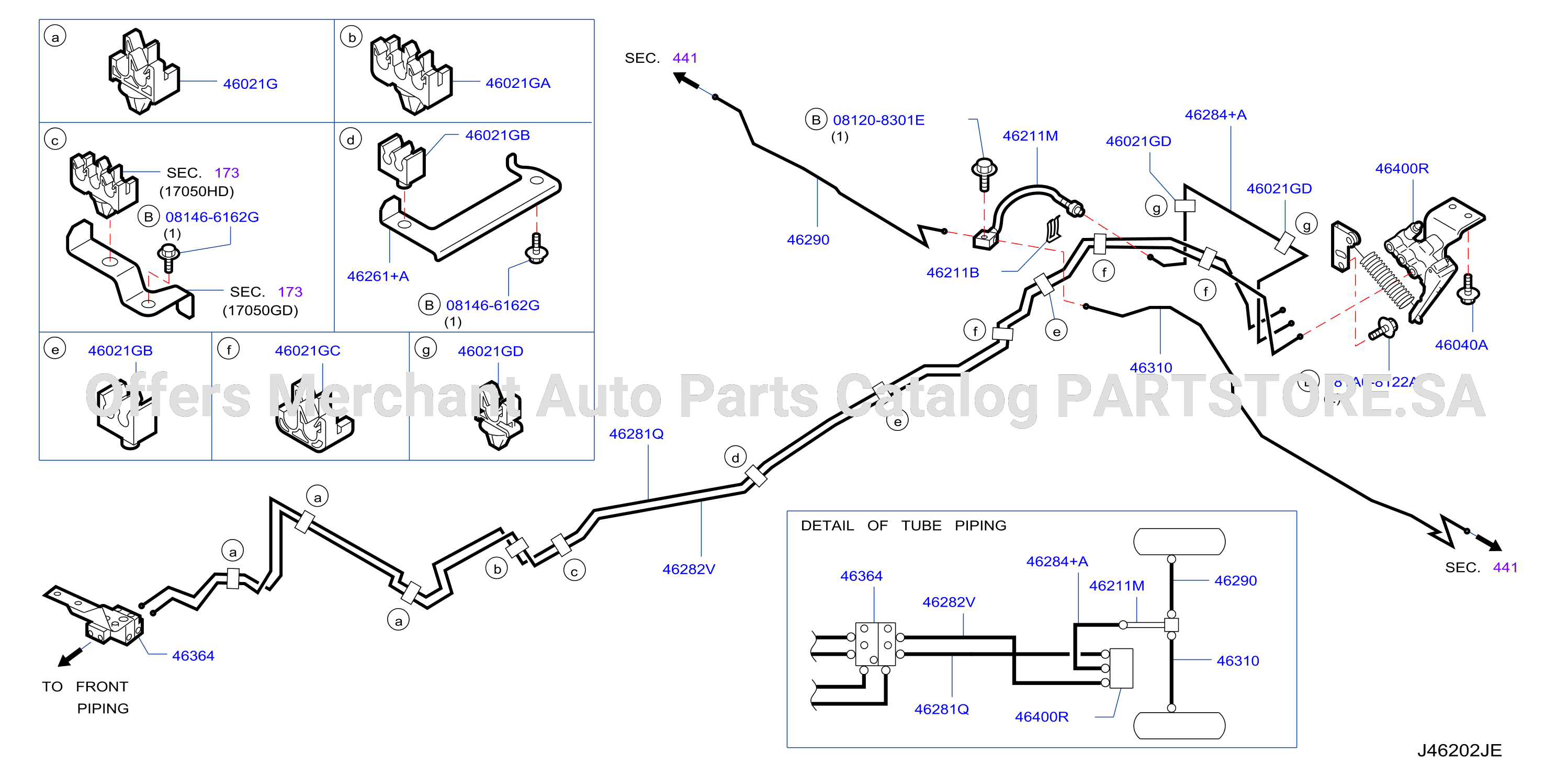 Brake Piping Control Rear Piping Yd25Ddti Mt Long Abs