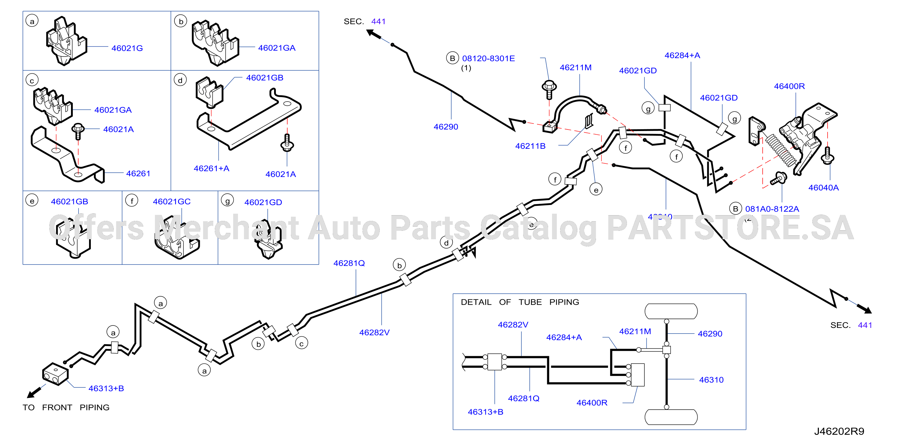 Brake Piping Control Rear Piping Yd25Ddti Mt S / Long
