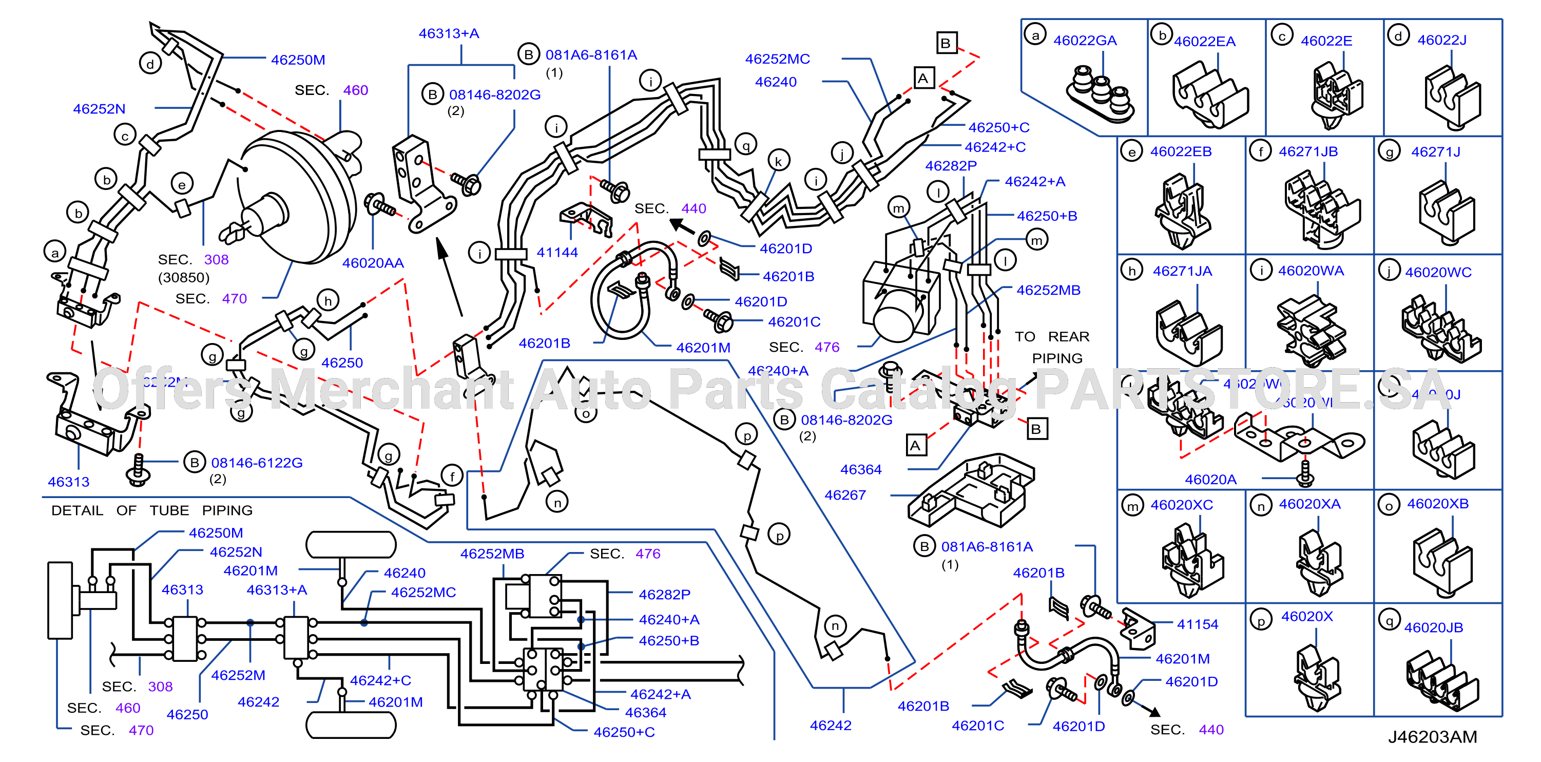 Brake Piping Control Front Piping Qr25De Mt Long Abs