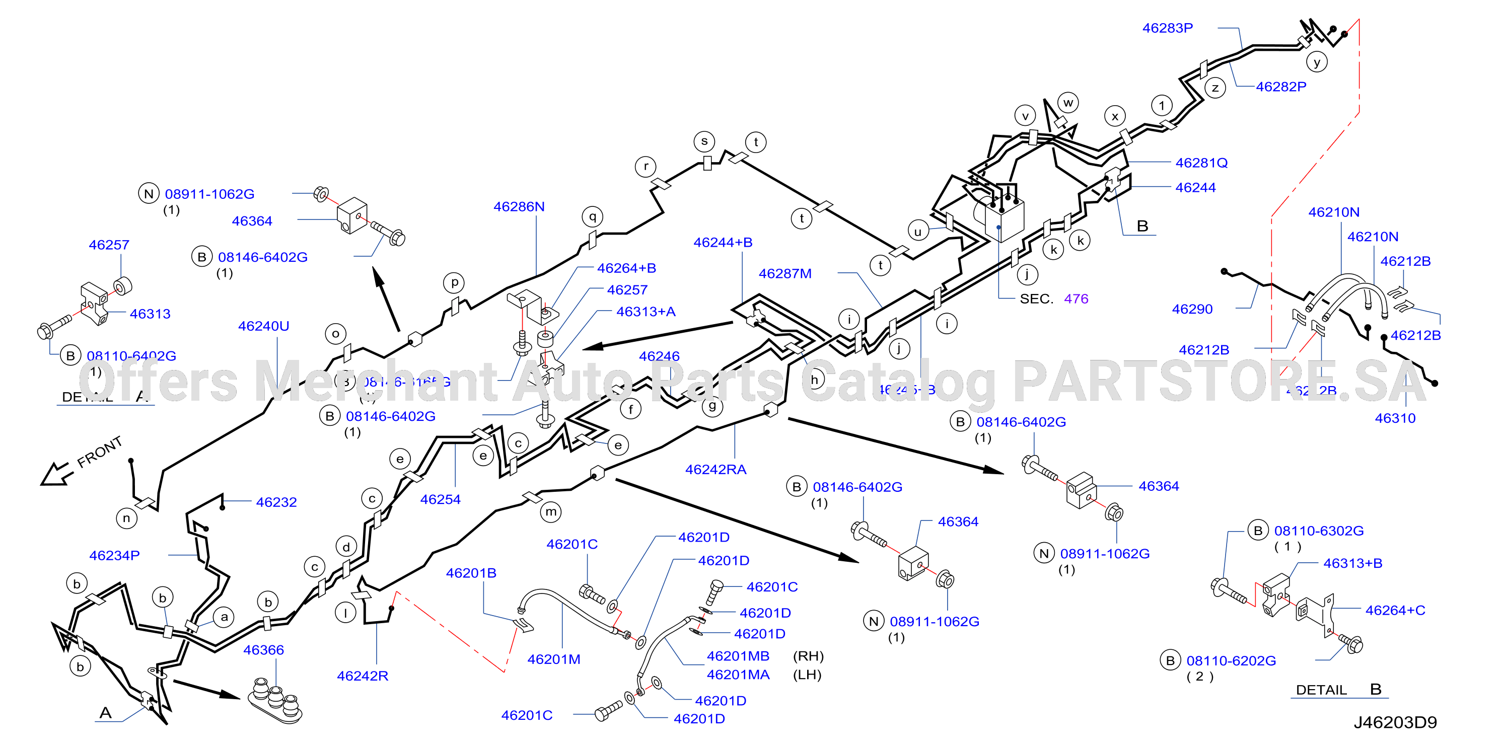 Brake Piping Control Piping Skidc