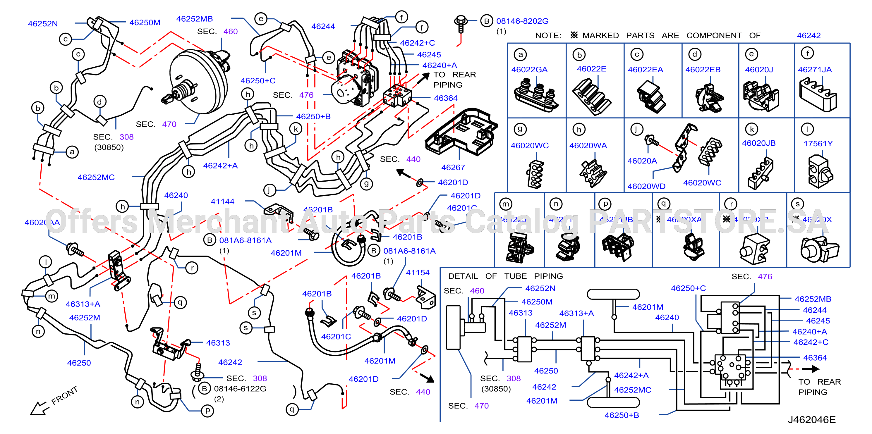 Brake Piping Control Front Piping Qr25De Mt S / Long Abs