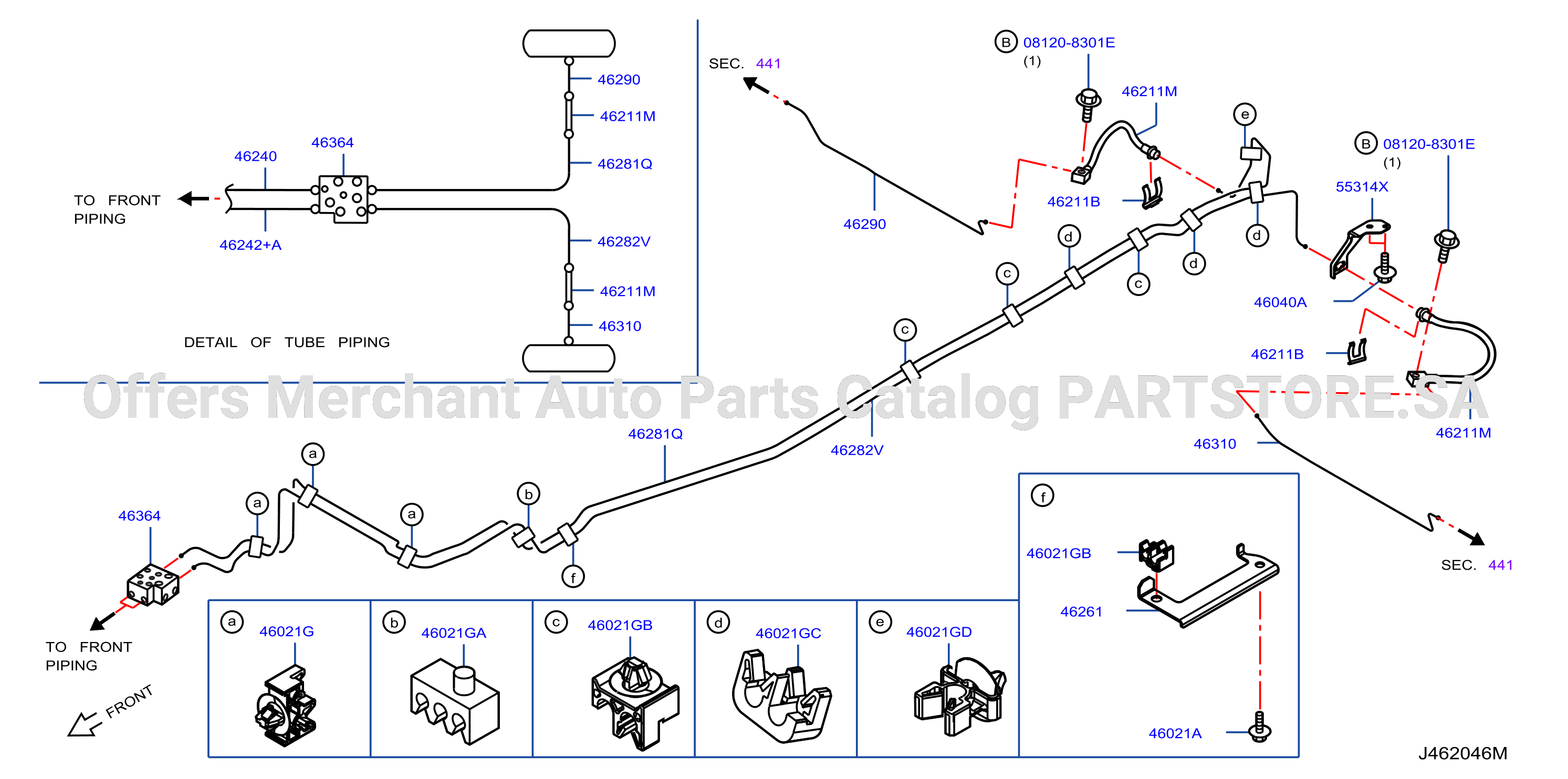 Brake Piping Control Rear Piping Yd25Ddti Mt Long Abs