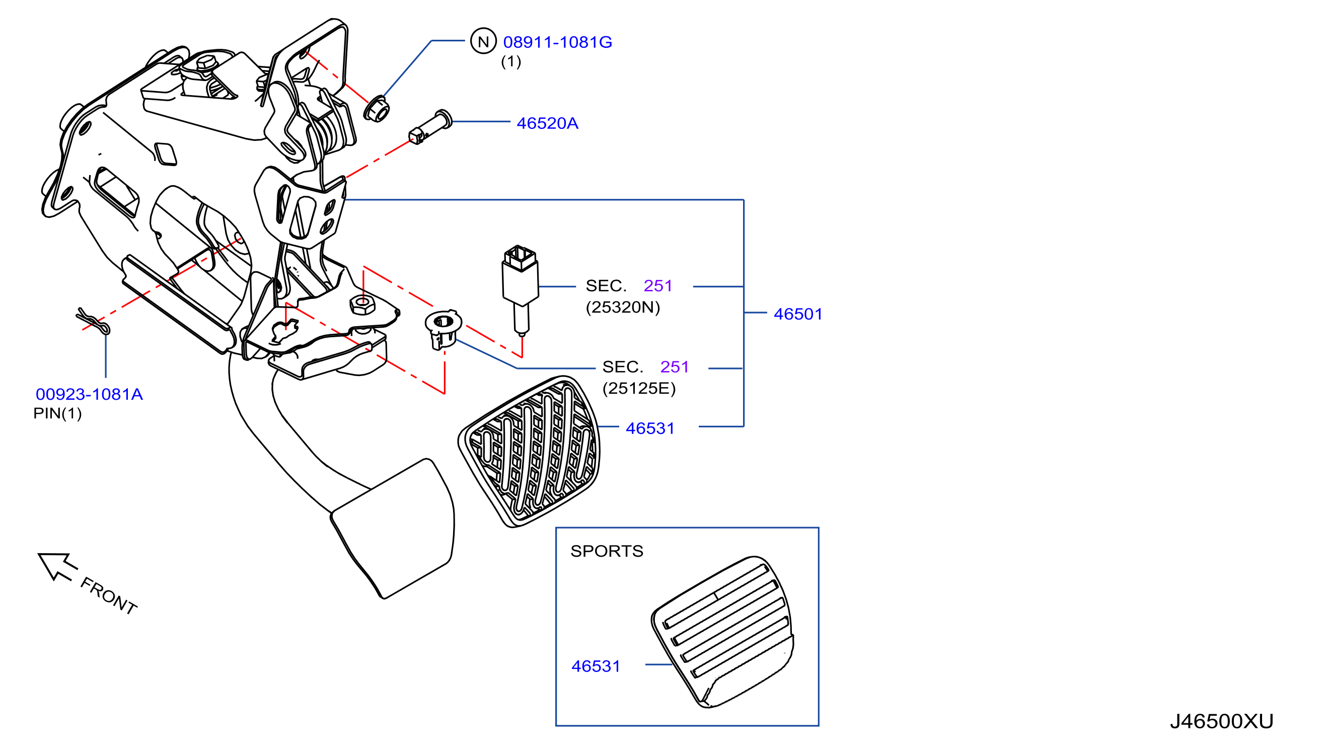 Brake Clutch Pedal Without Brake Stroke Sensor