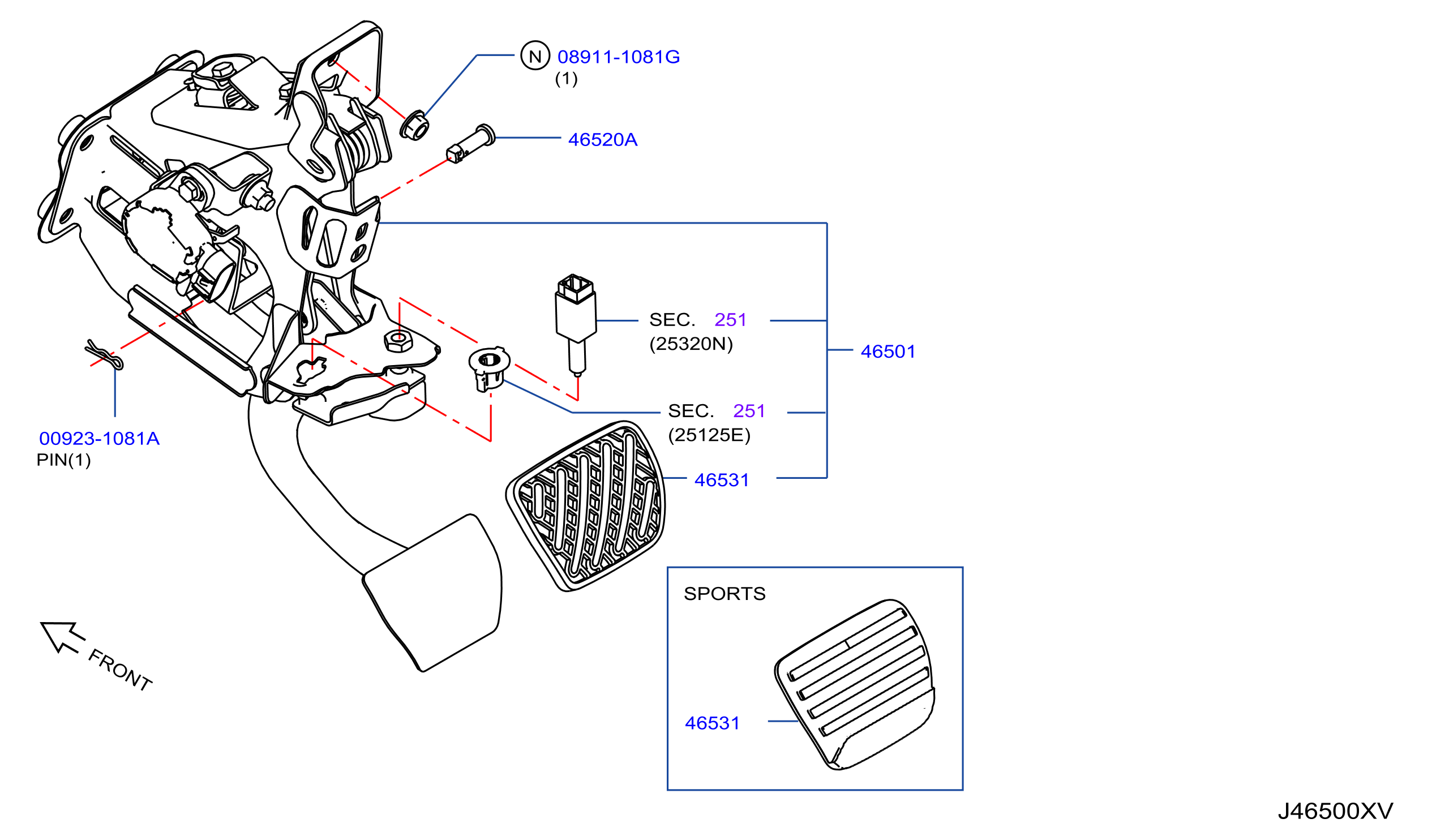 Brake Clutch Pedal With Brake Stroke Sensor