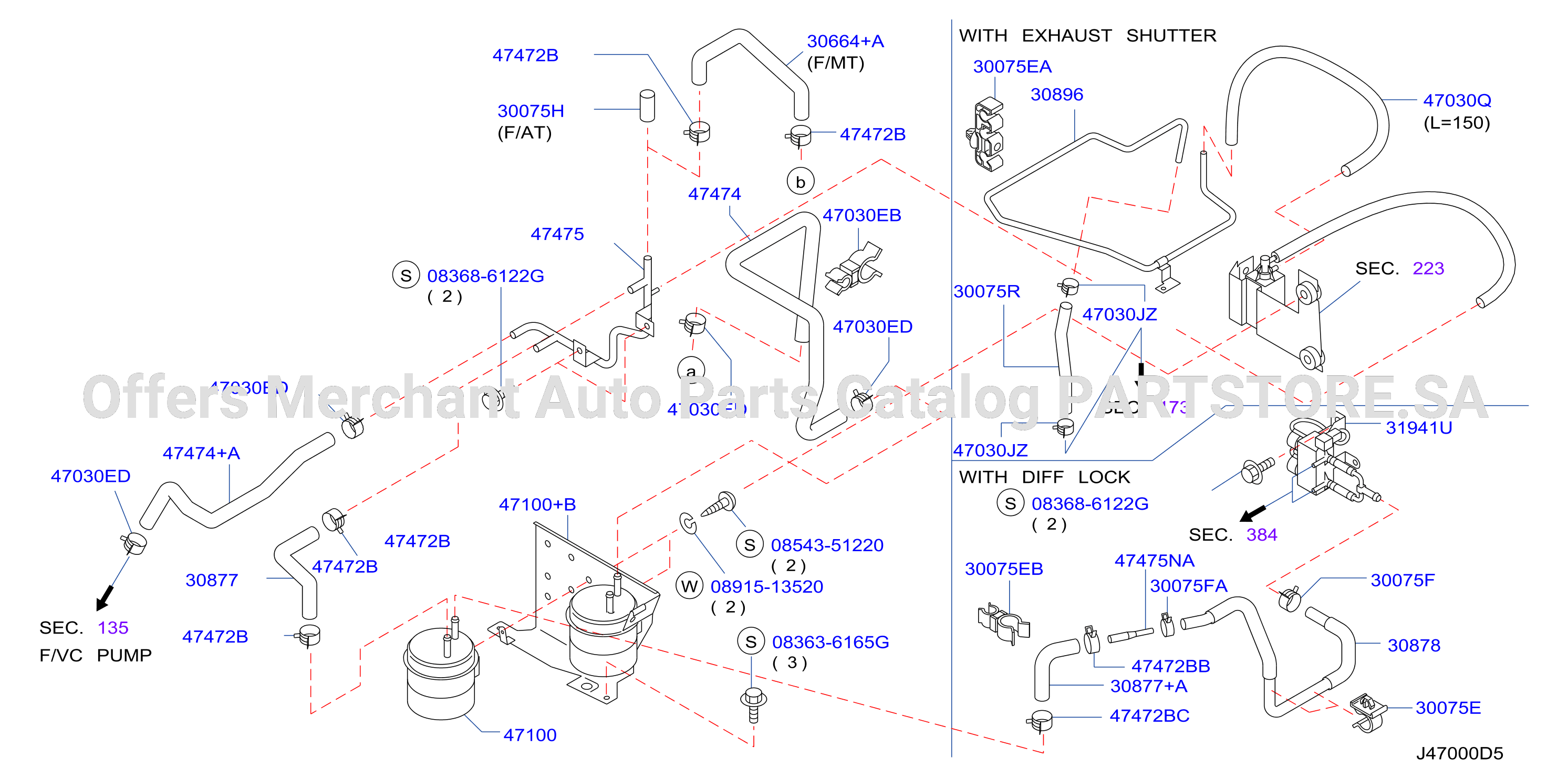 Brake Servo Servo Control Piping With Diff Lock Exhaust Shutter
