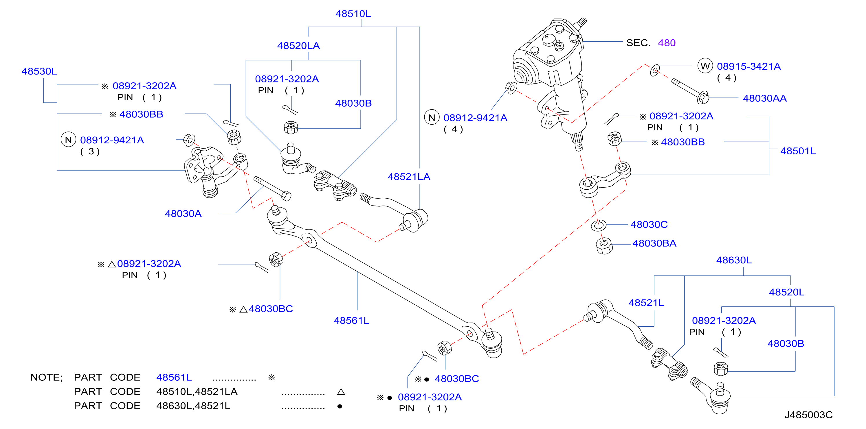 Steering Linkage Non Power Assisted