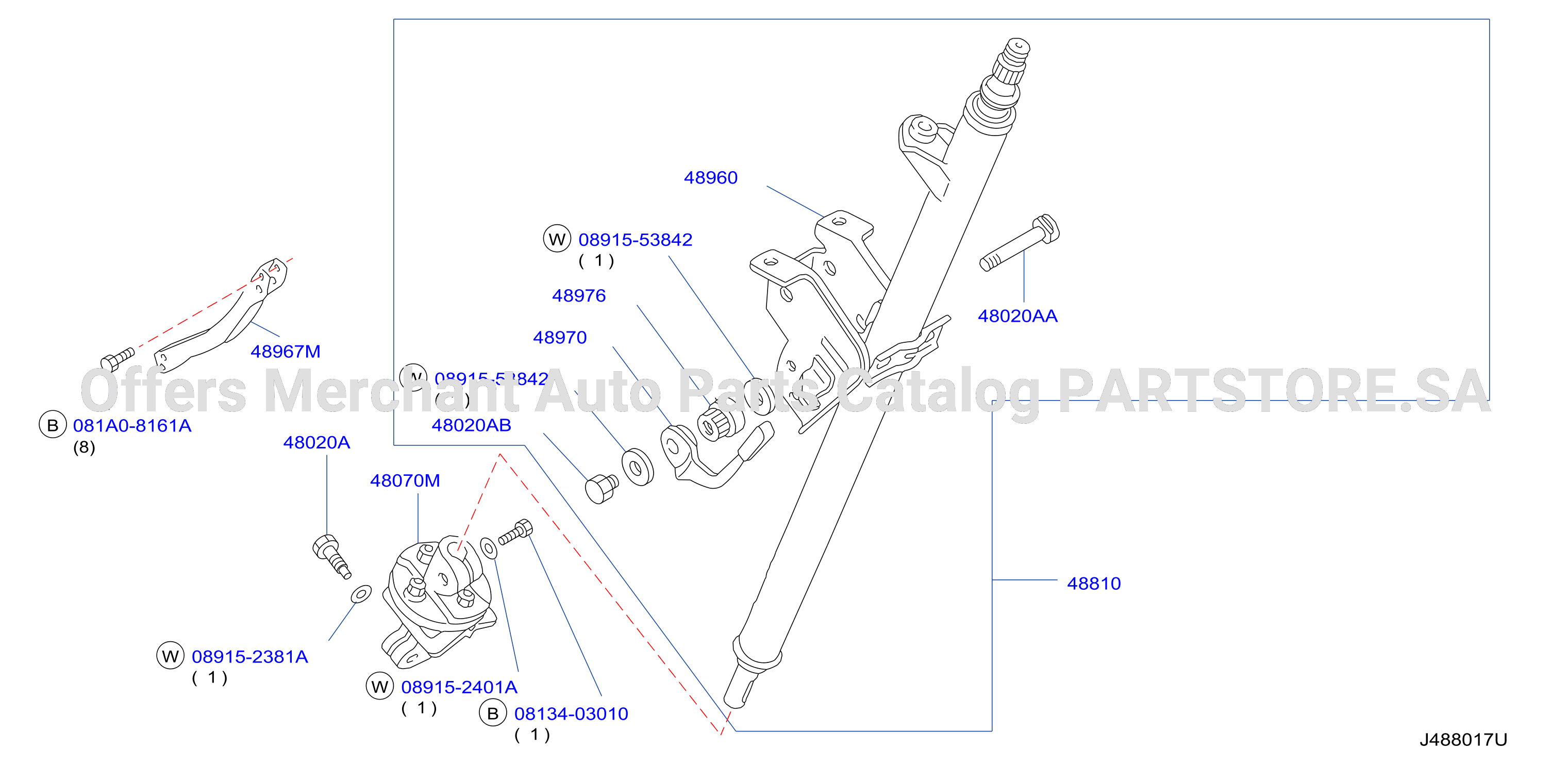 Steering Column Non Air Bag